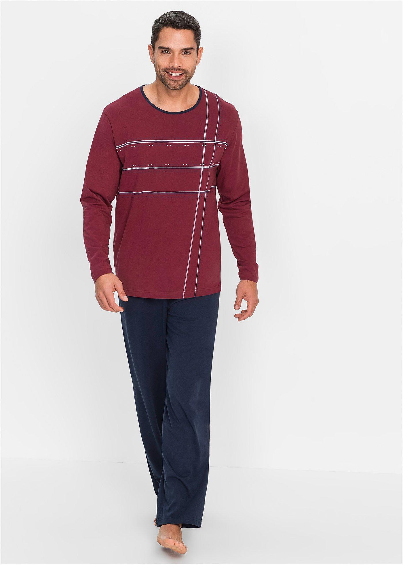 Piżama z bawełną i długimi rękawami