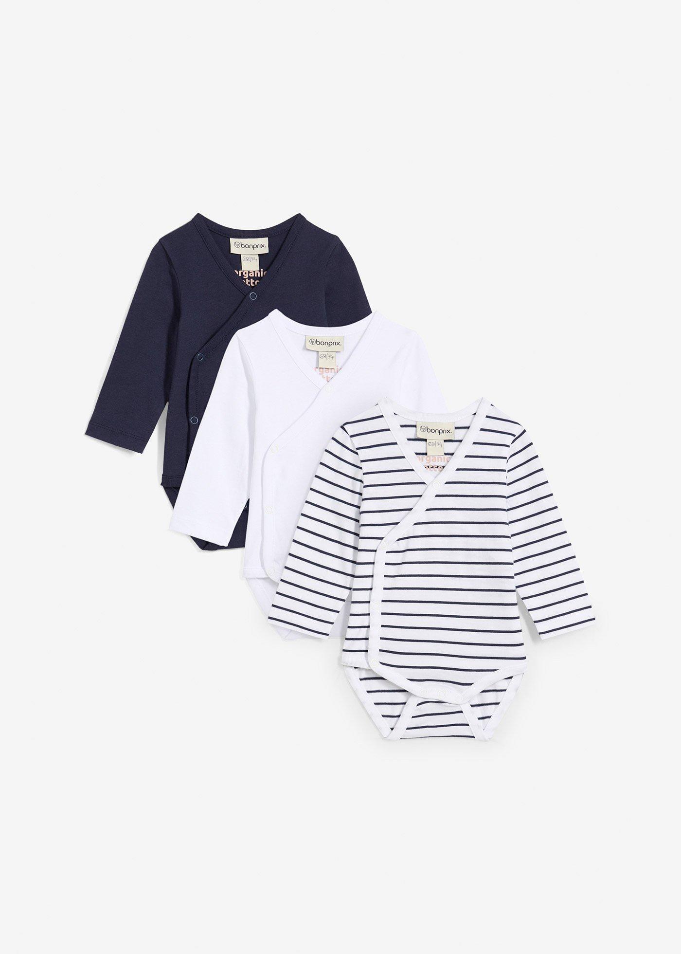 Body kopertowe z długim rękawem, z czystej bawełny organicznej (3 szt.)