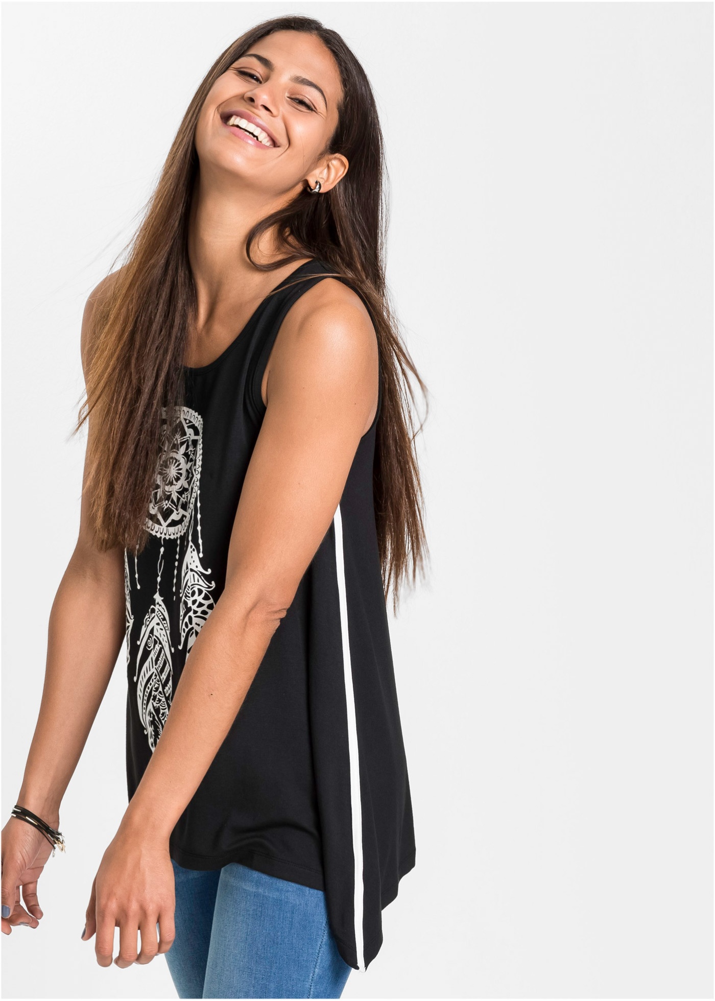 Długi top z miękkiej wiskozy