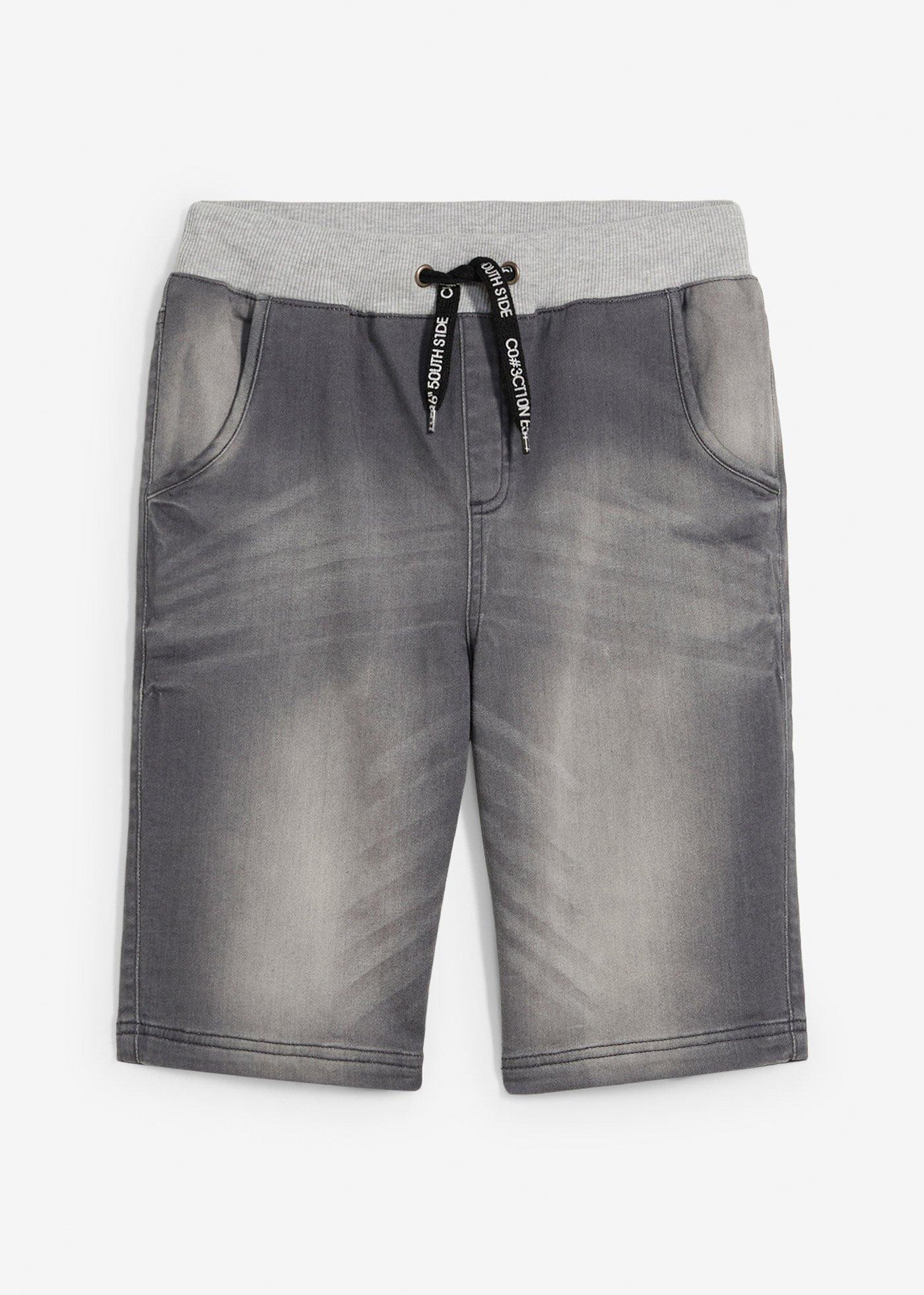 Bermudy dżinsowe na gumce o kroju regular fit