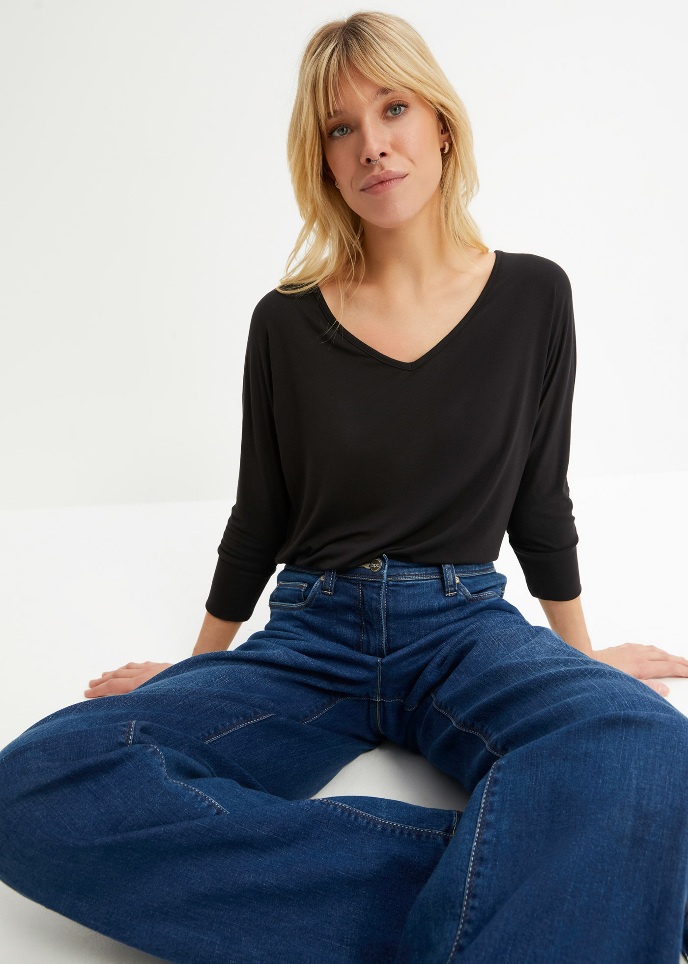 Bluzka oversize z lejącej wiskozy