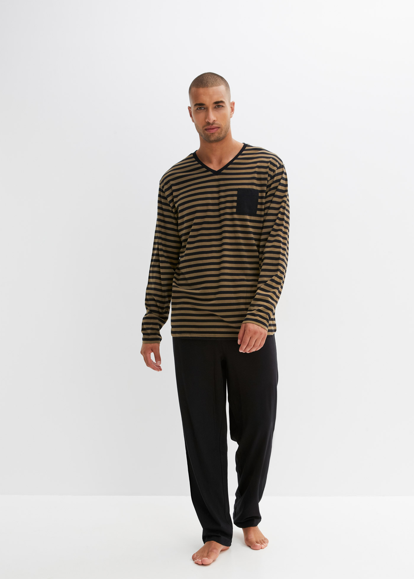 Piżama z czystej bawełny z długim rękawem