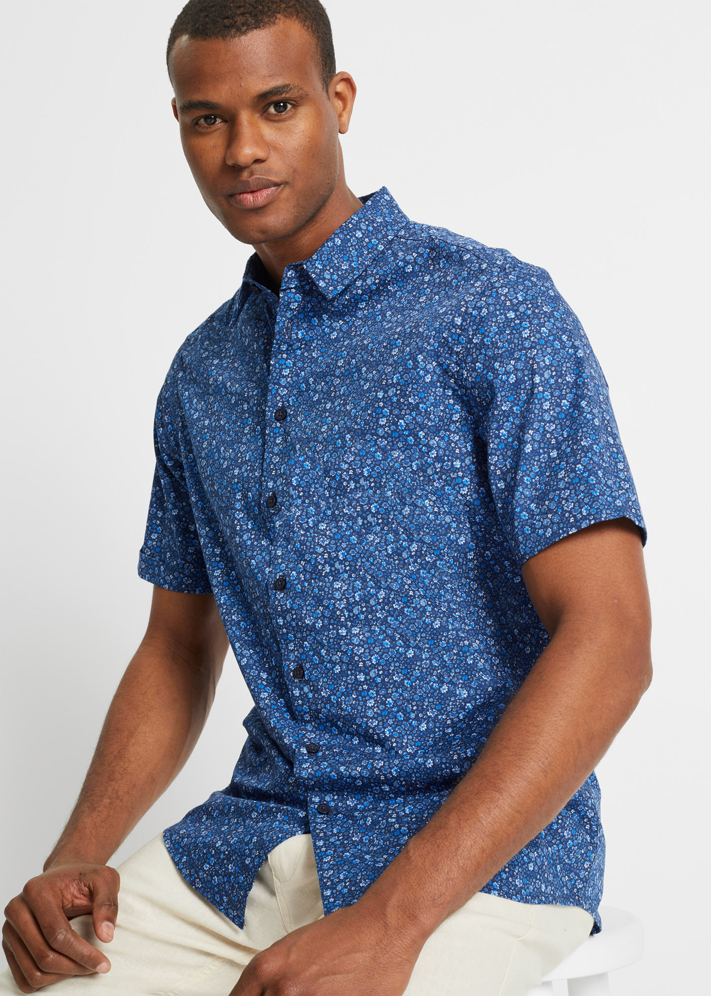 Koszula z krótkim rękawem z czystej bawełny