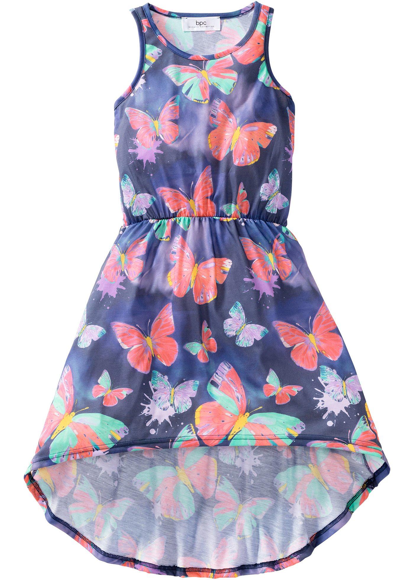 Sukienka z dżerseju, z dłuższym tyłem