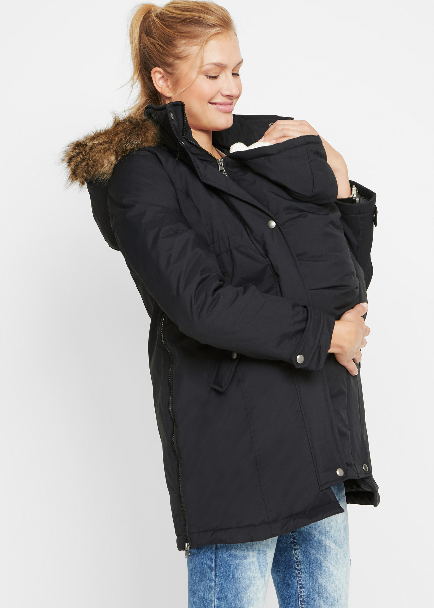 Kurtka funkcjonalna 3 w 1, ciążowa, z wstawką na nosidełko