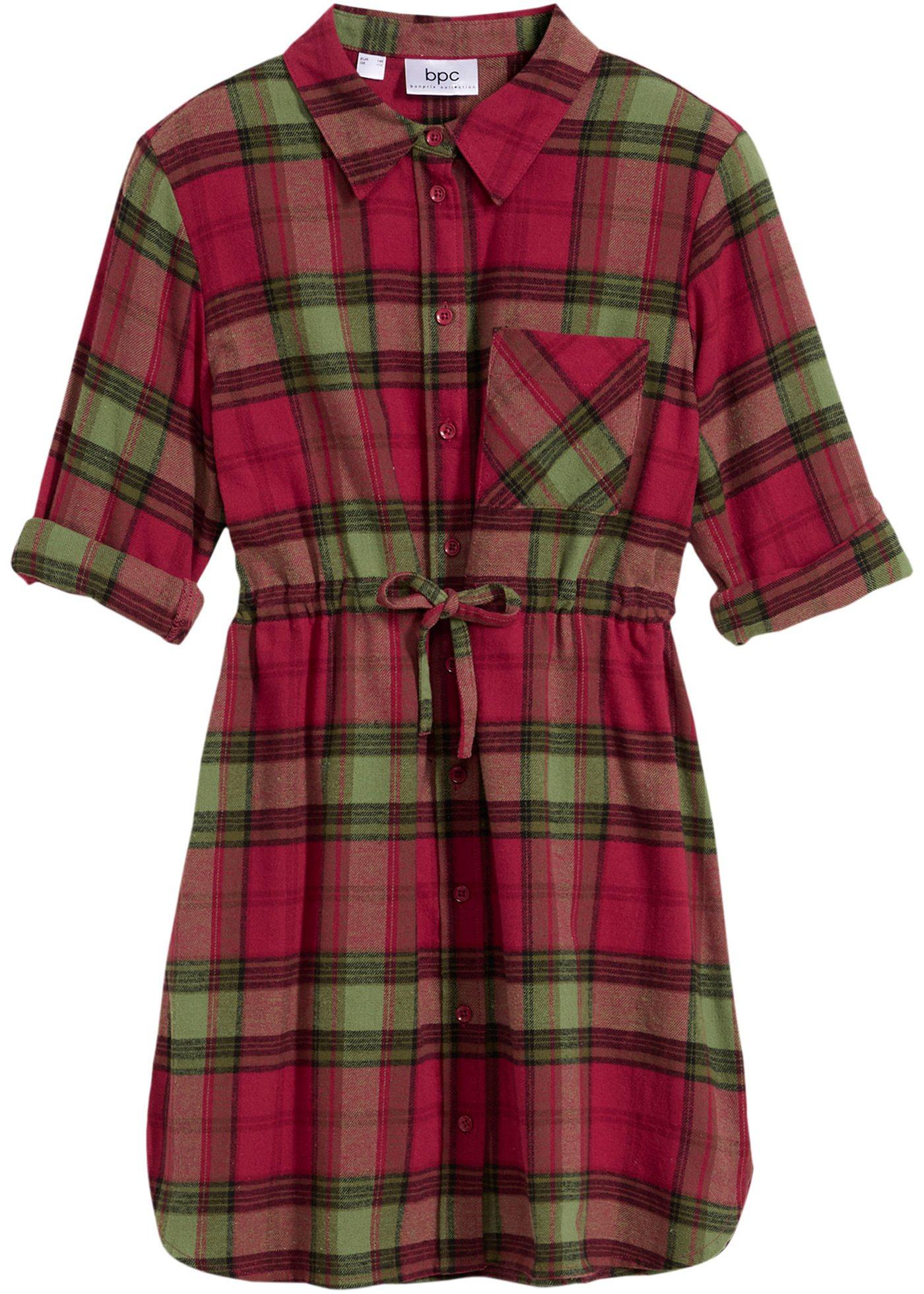 Sukienka koszulowa z flaneli