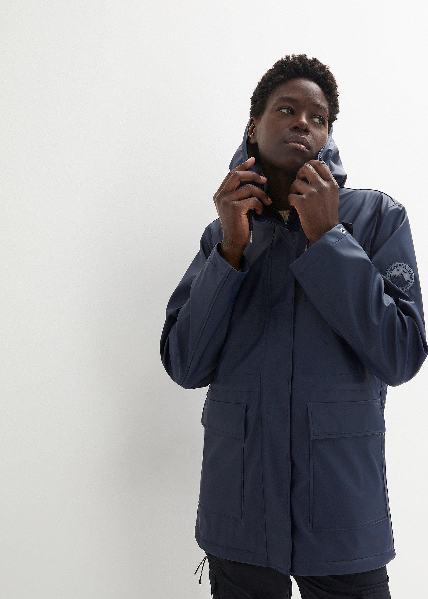 Kurtka przeciwdeszczowa z nieprzemakalnego materiału, na podszewce z polaru baranka