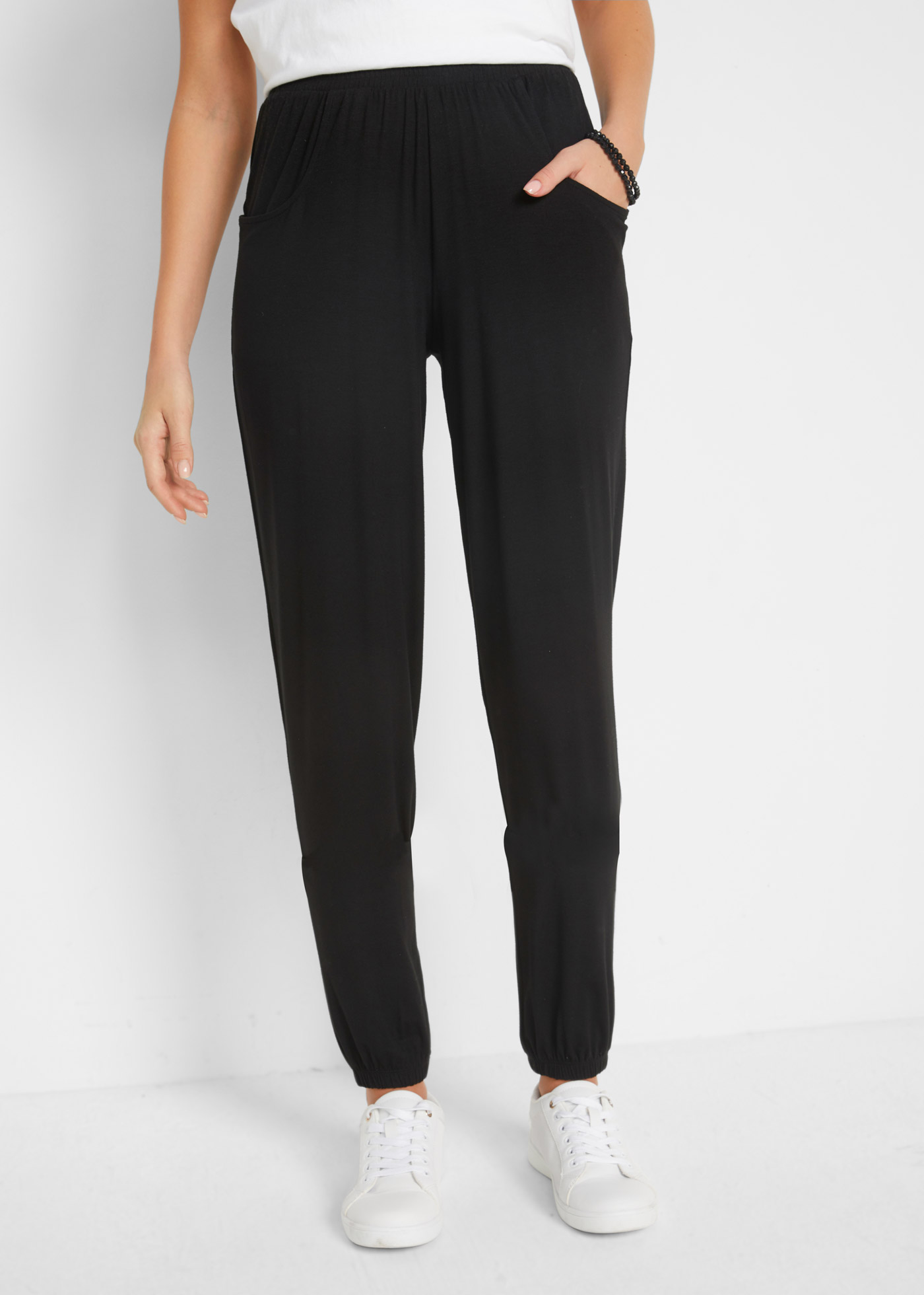 Spodnie z dżerseju z wygodnym paskiem