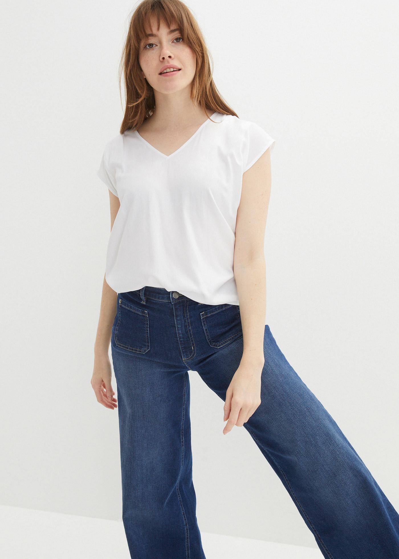 Bluzka z krótkim rękawem i dekoltem w serek