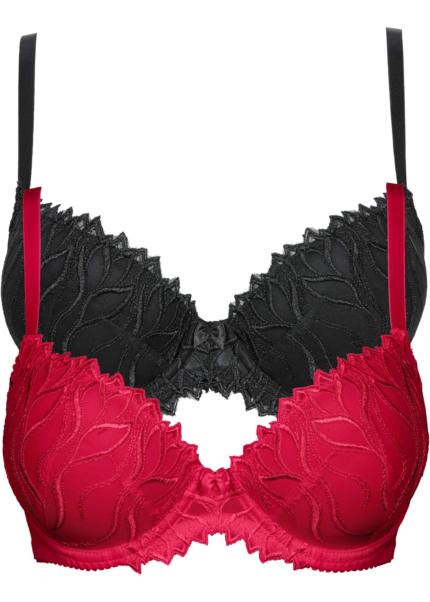 Biustonosz usztywniany z delikatnym haftem (2 szt.)