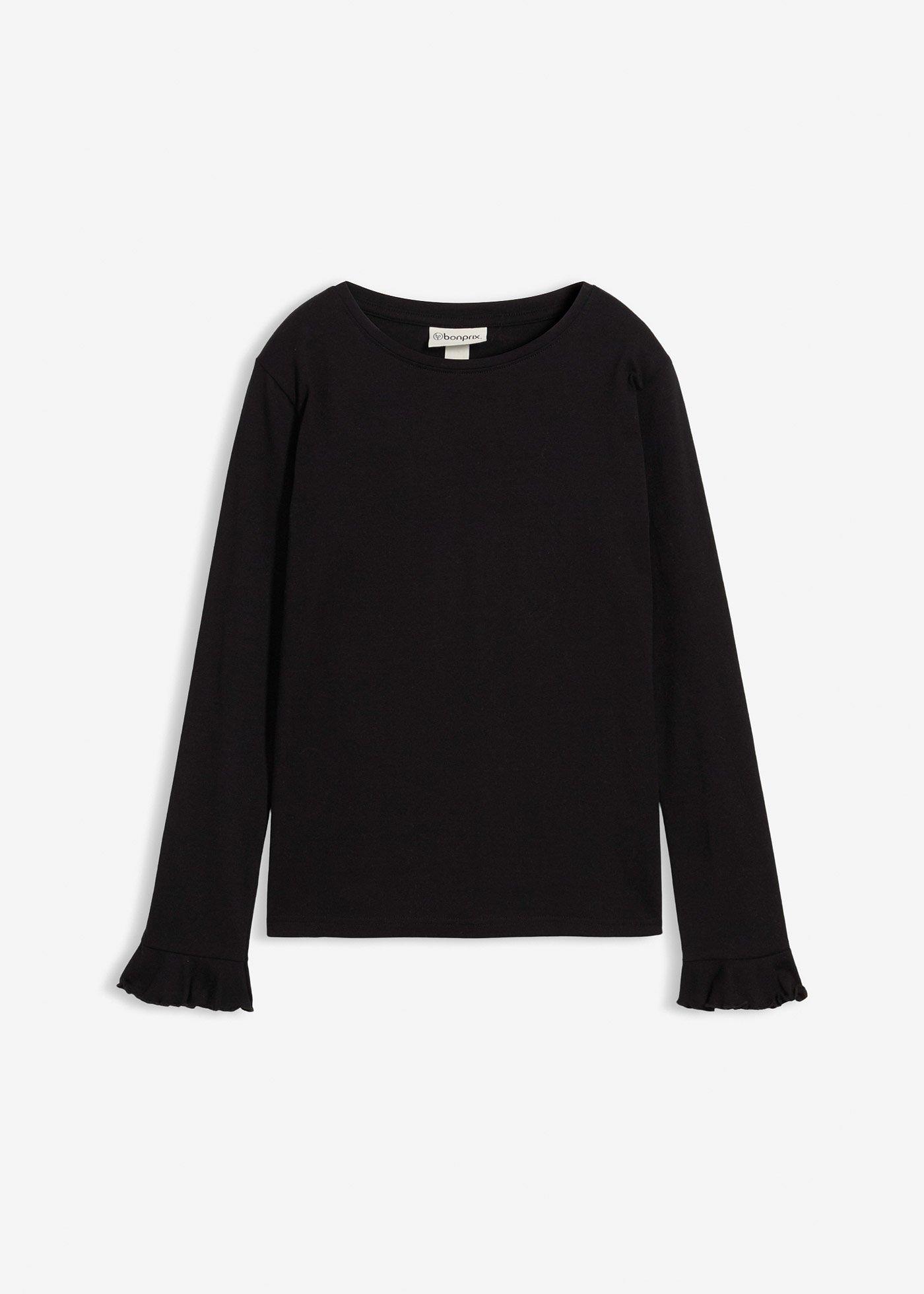 Bluzka z długim rękawem z elastycznej mieszanki bawełny organicznej