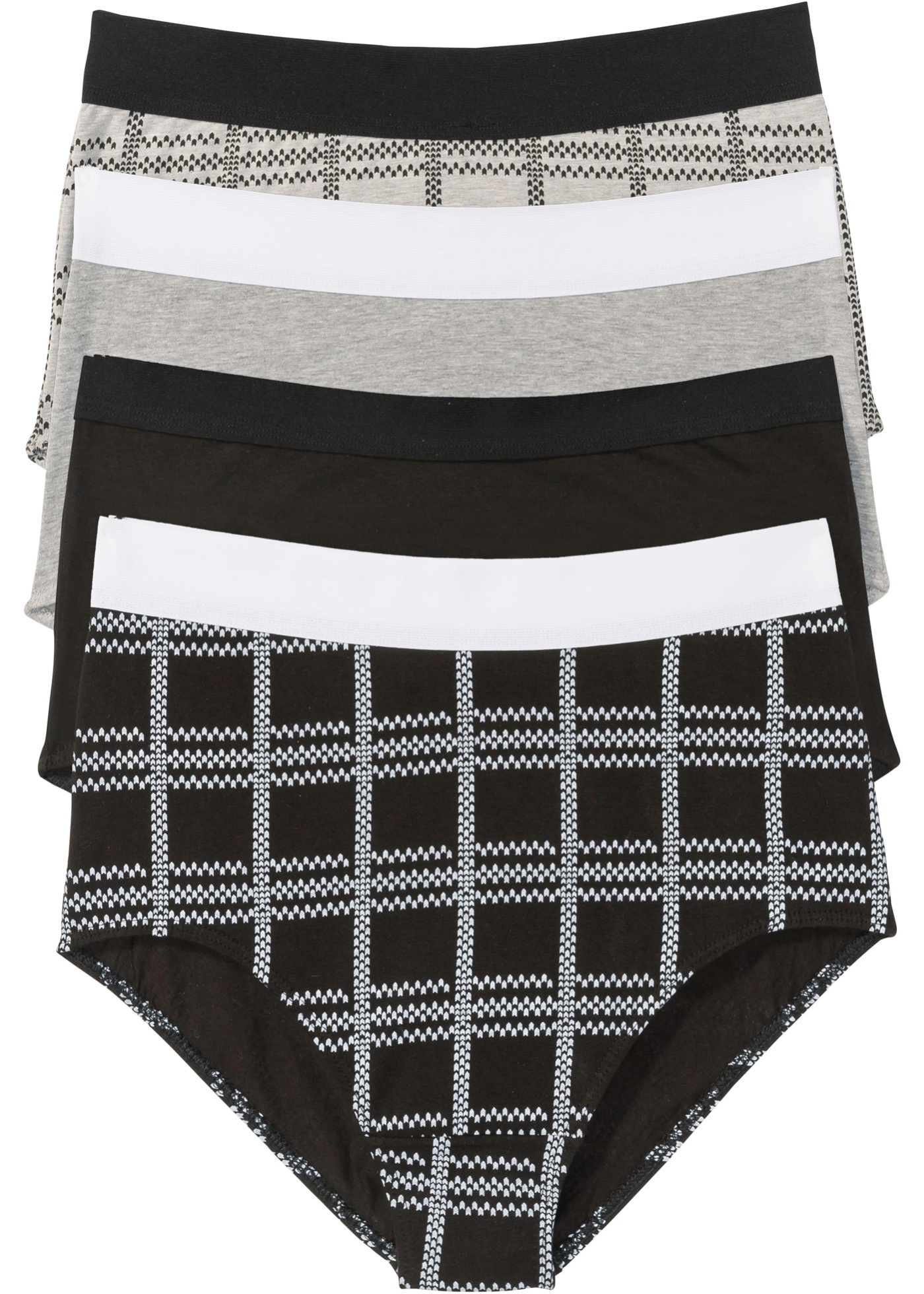 Figi z wysoką talią z bawełną organiczną (4 pary)