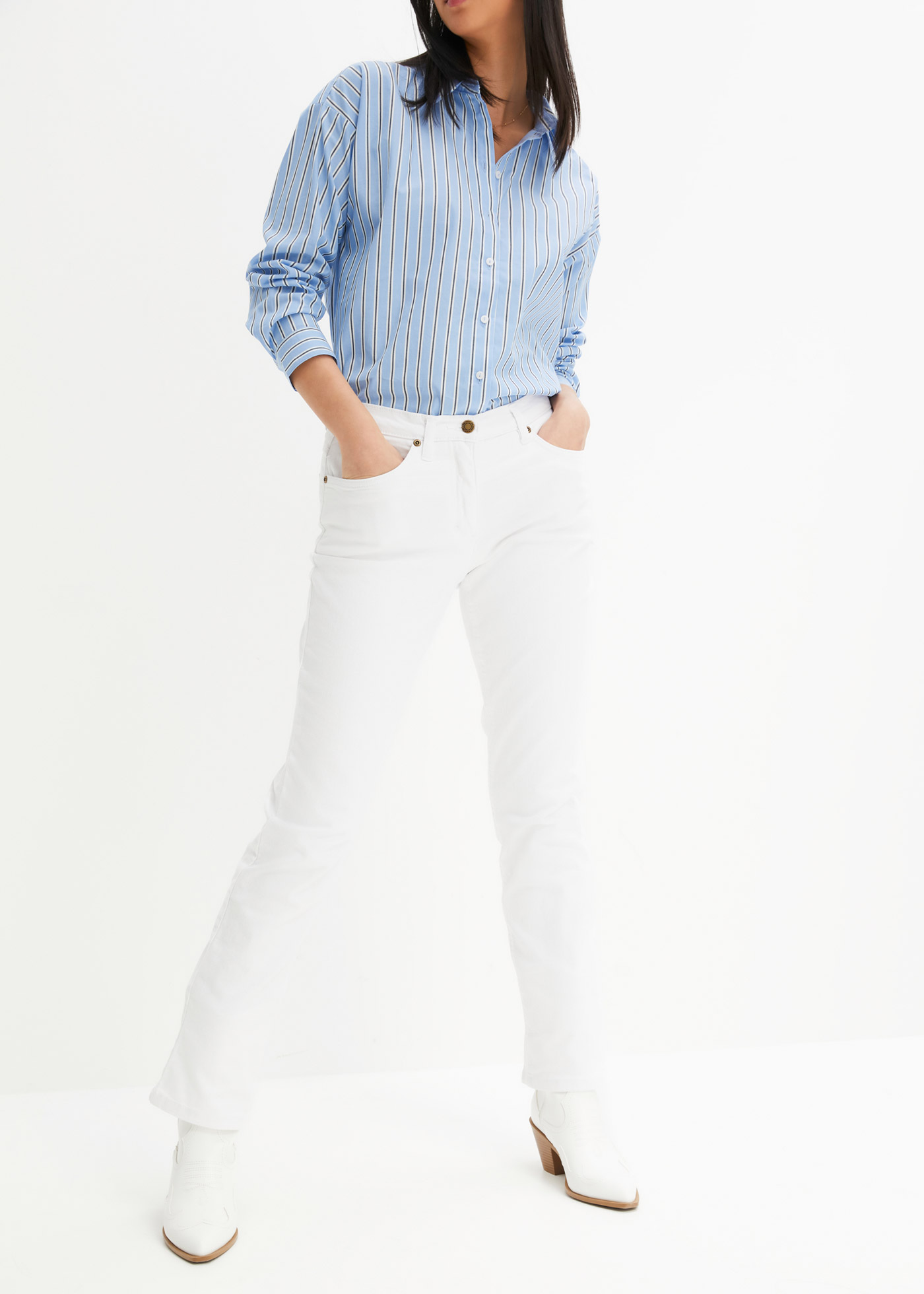 Dżinsy ze stretchem straight, mid waist