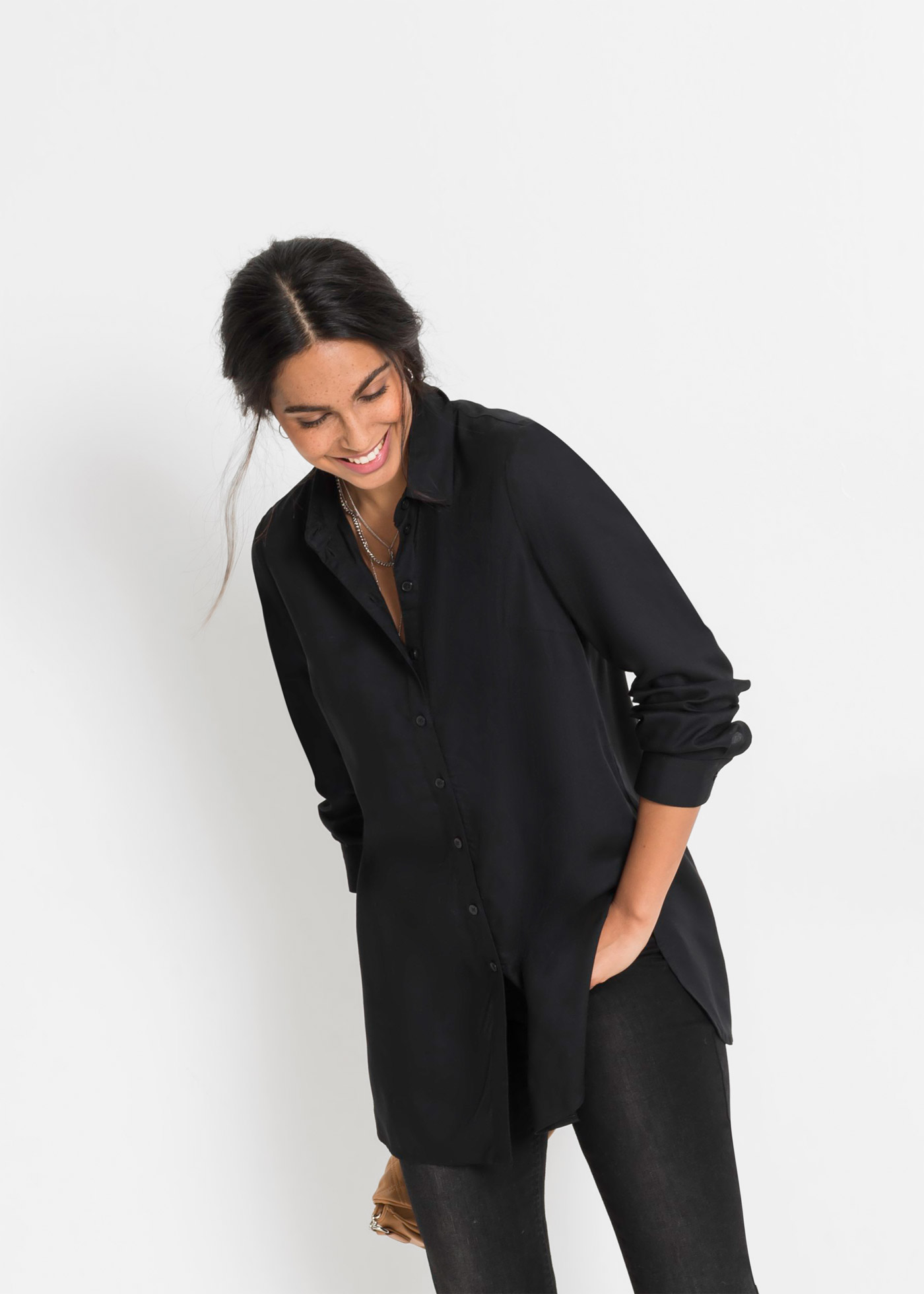 Długa bluzka z czystej wiskozy