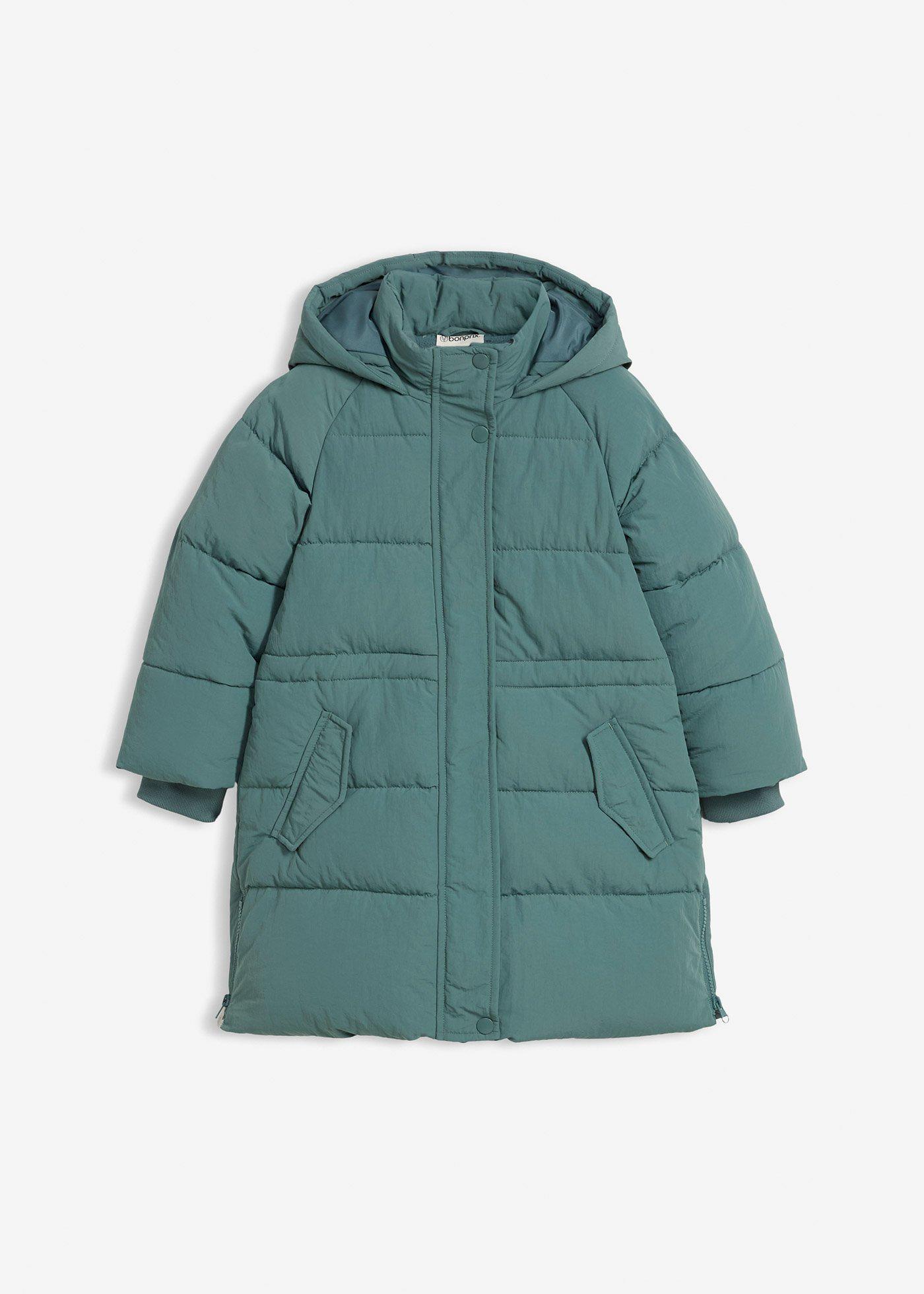 Płaszcz puchowy na ciepłej podszewce z odblaskowymi detalami