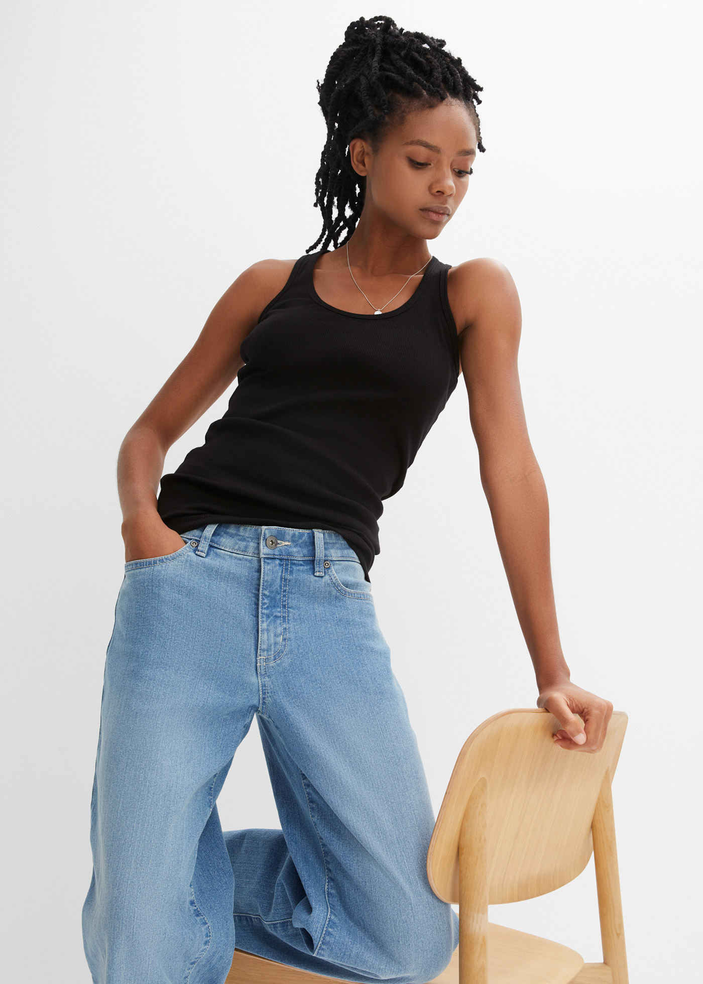 Top w prążek z czystej bawełny organicznej (2 szt. w opak.)