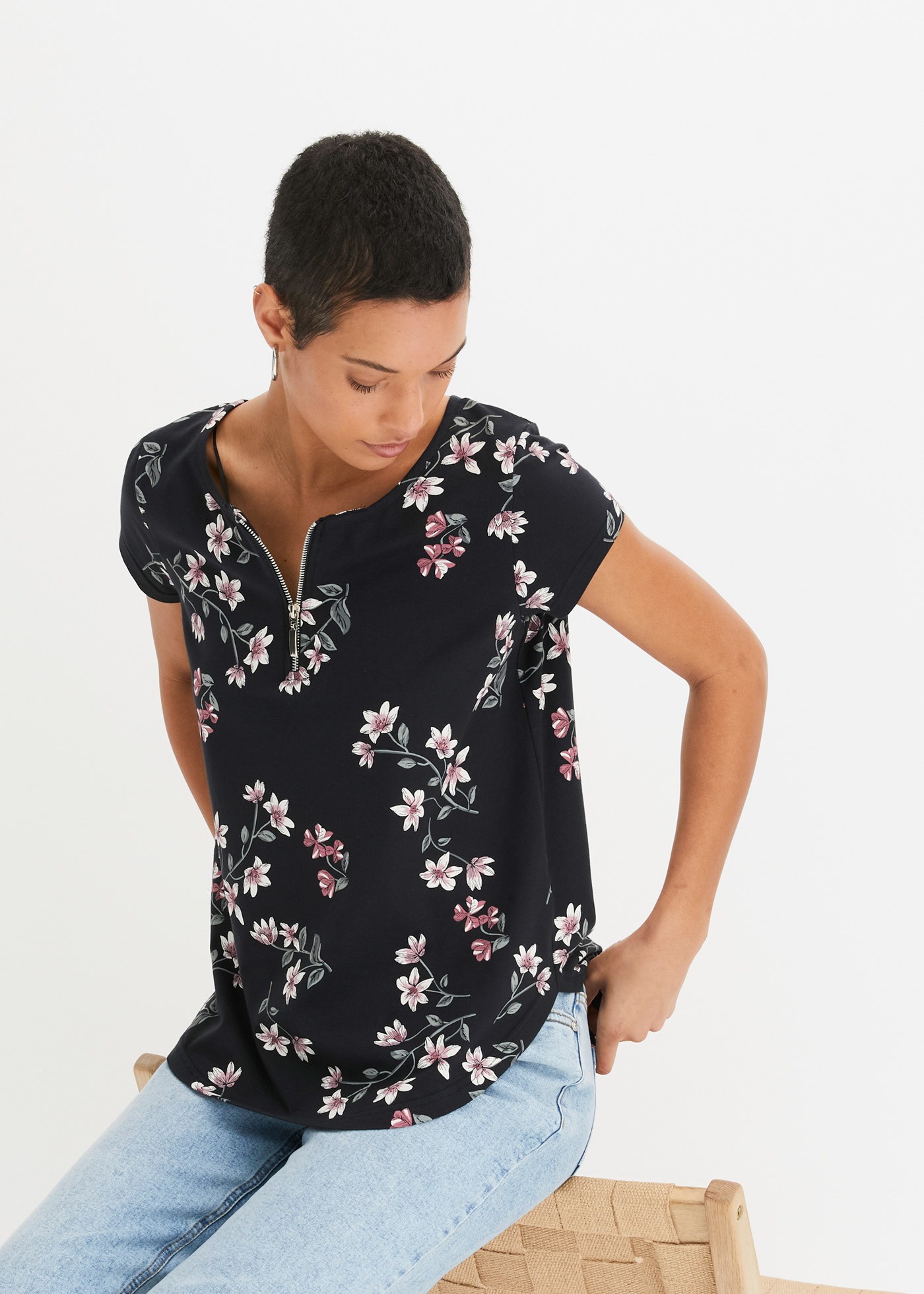 Koszulka oversize z mieszanki bawełny