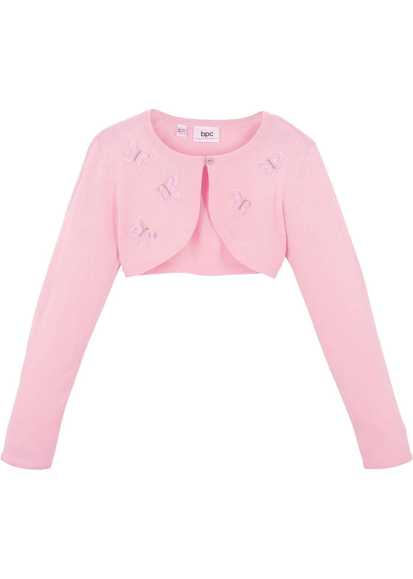 Bolerko dzianinowe z aplikacją z motywem motyli