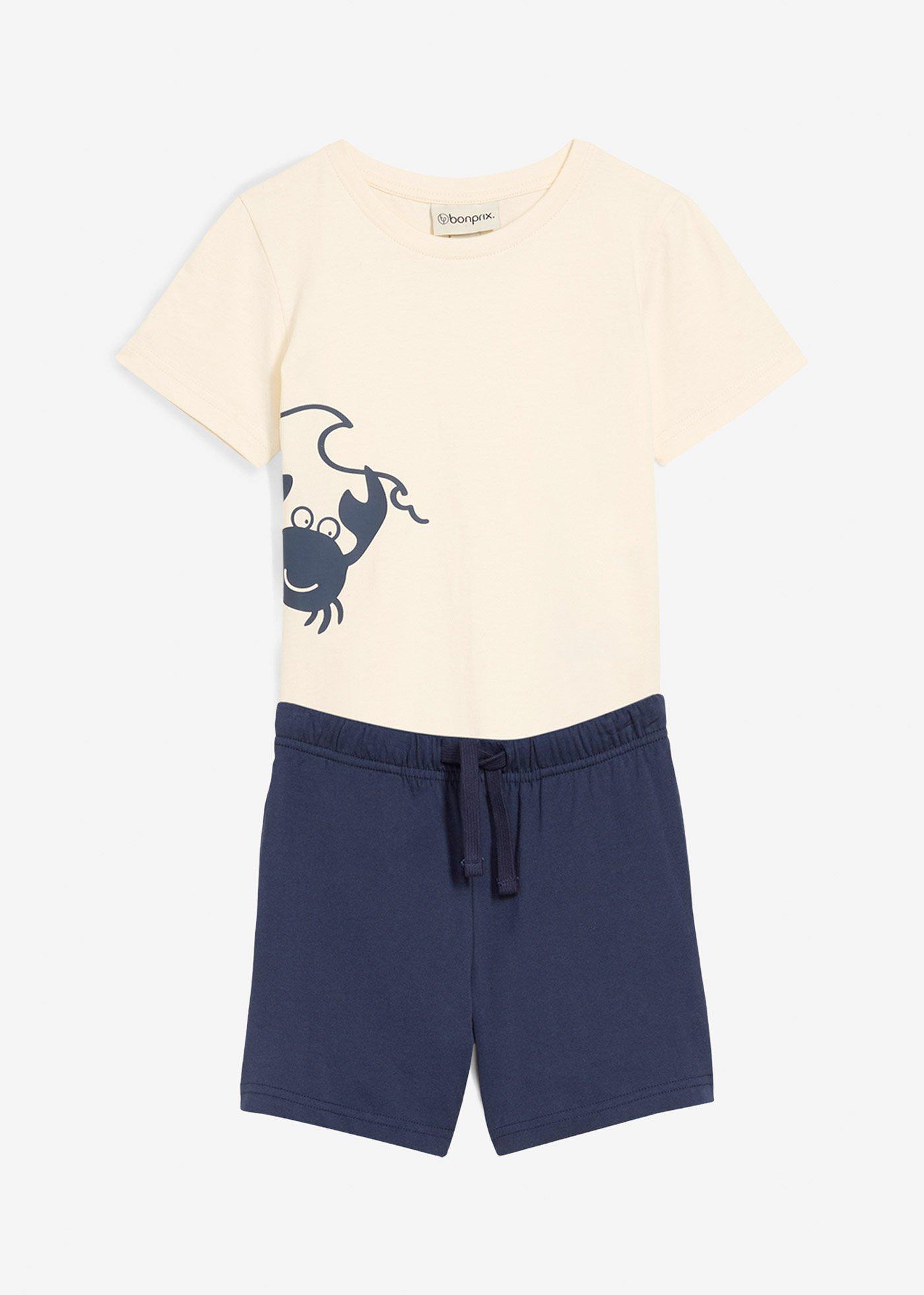 T-shirt i krótkie szorty dżersejowe (2 części) z bawełny organicznej