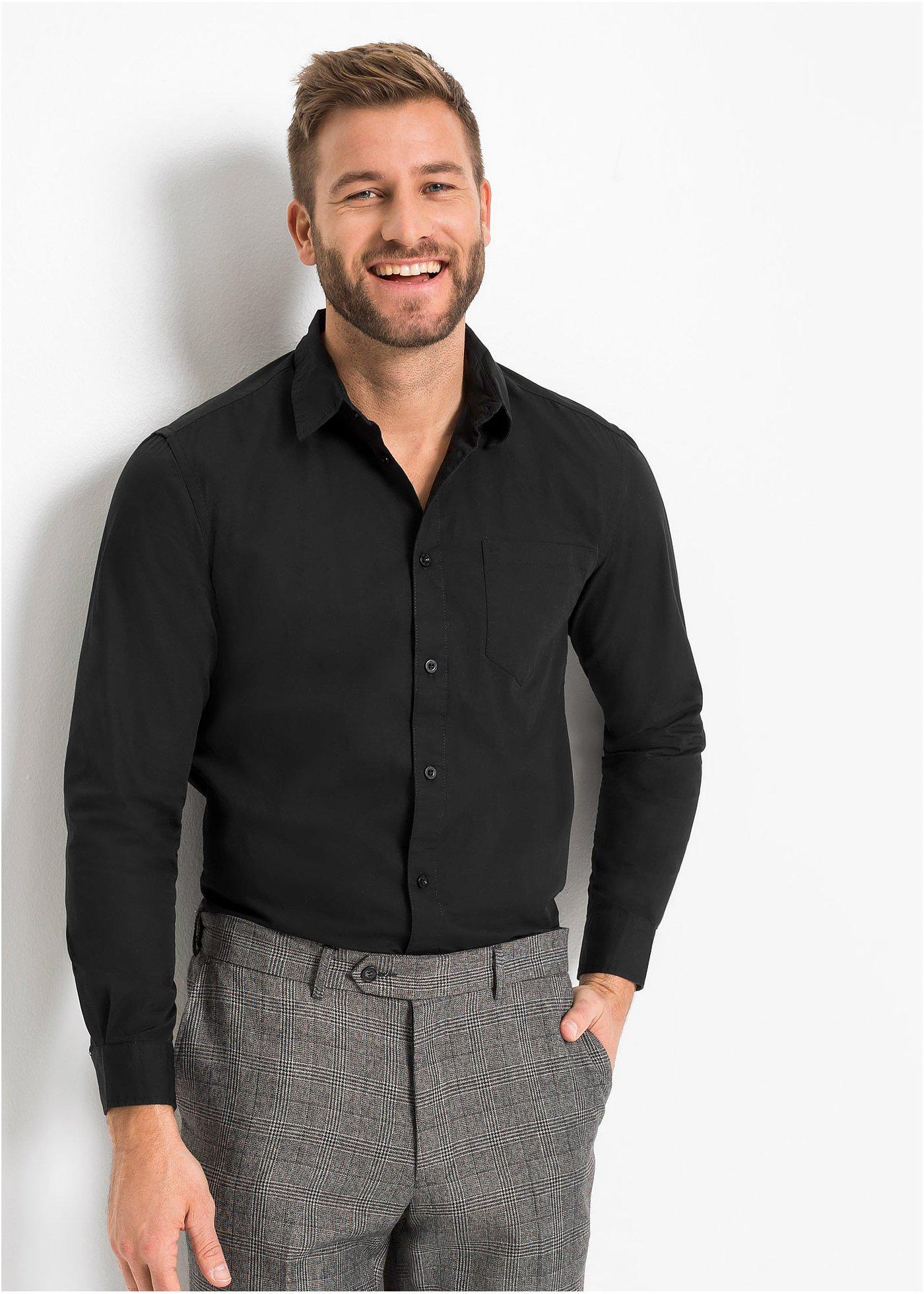 Koszula z długim rękawem z czystej bawełny