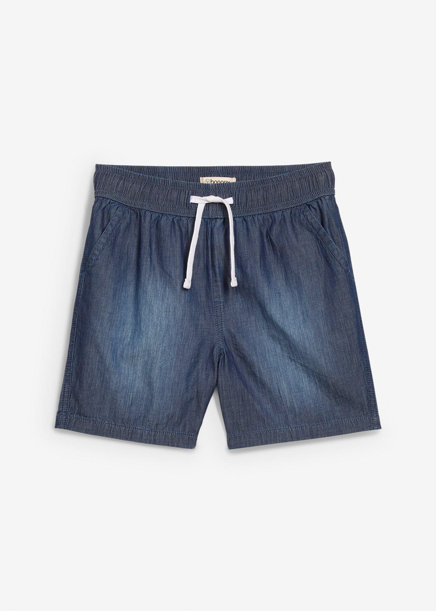 Szorty dżinsowe z gumką w talii, Regular Fit, z bawełny organicznej