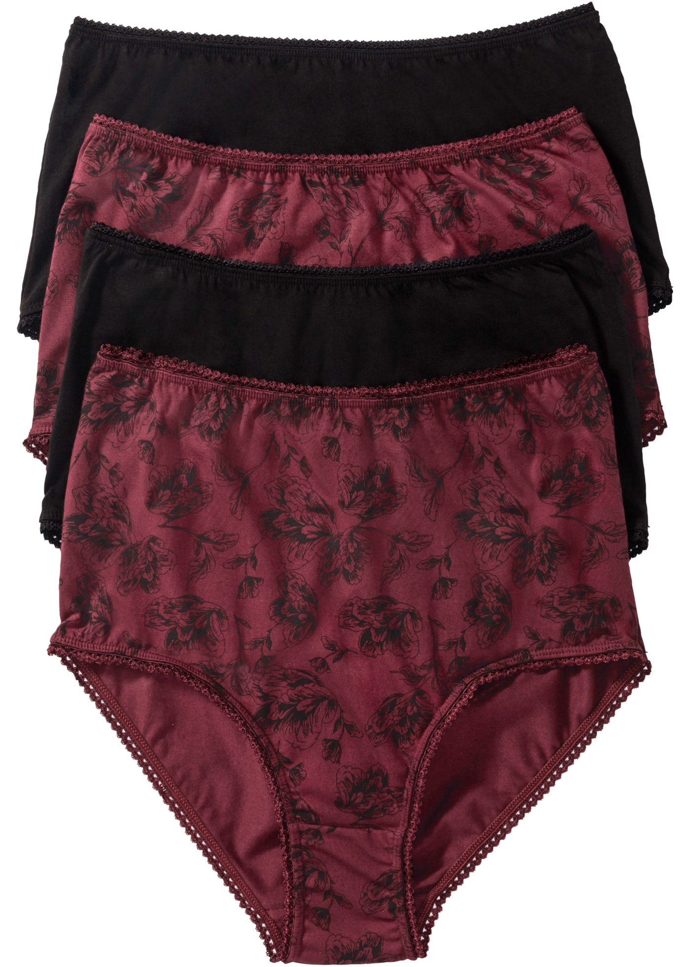 Figi z wysoką talią z bawełny organicznej (4 pary)