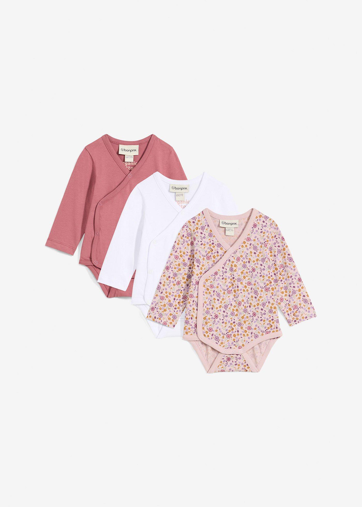 Body kopertowe z długim rękawem, z czystej bawełny organicznej (3 szt.)