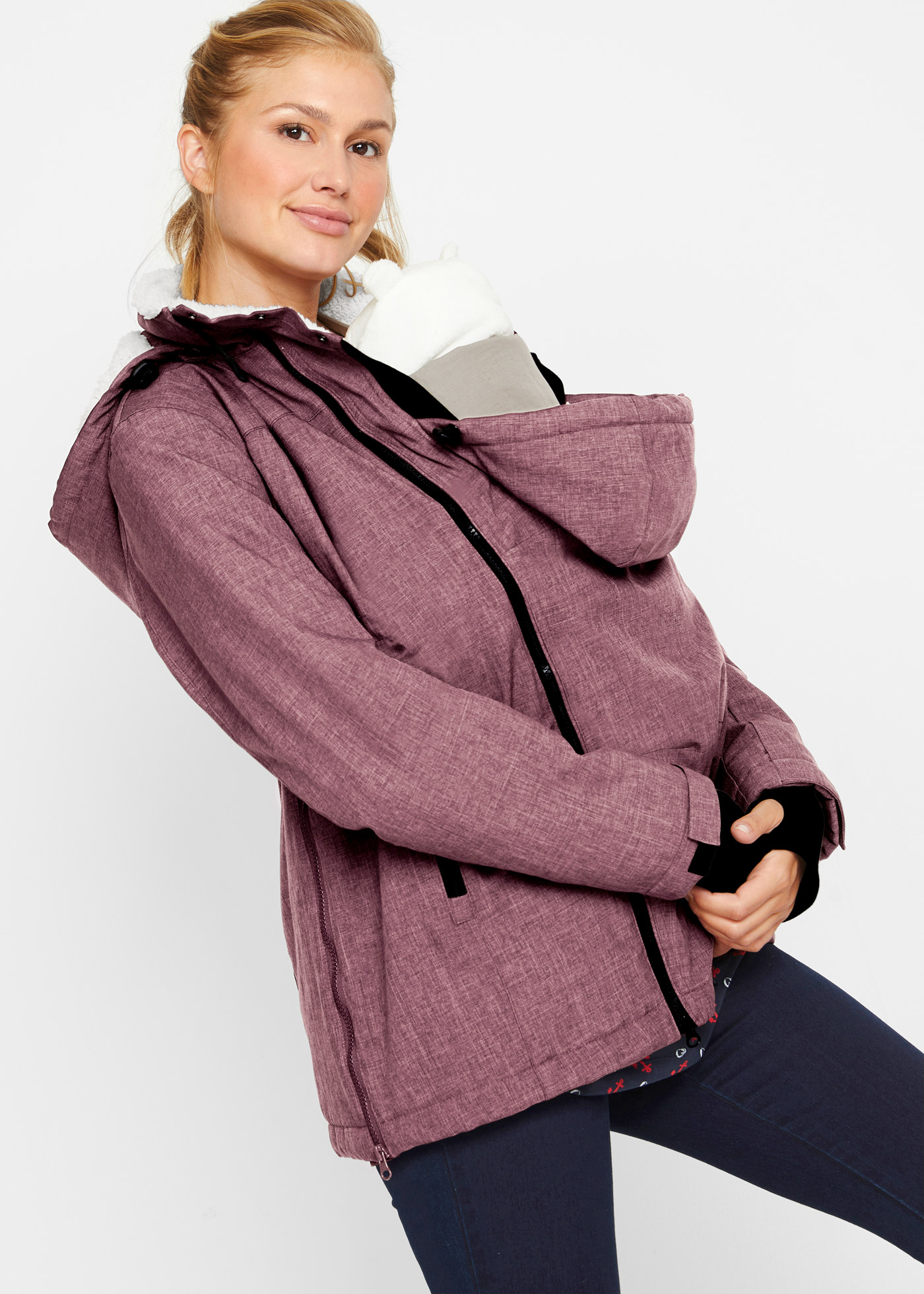 Kurtka 3 w 1 ciążowa i z wstawką na nosidełko niemowlęce