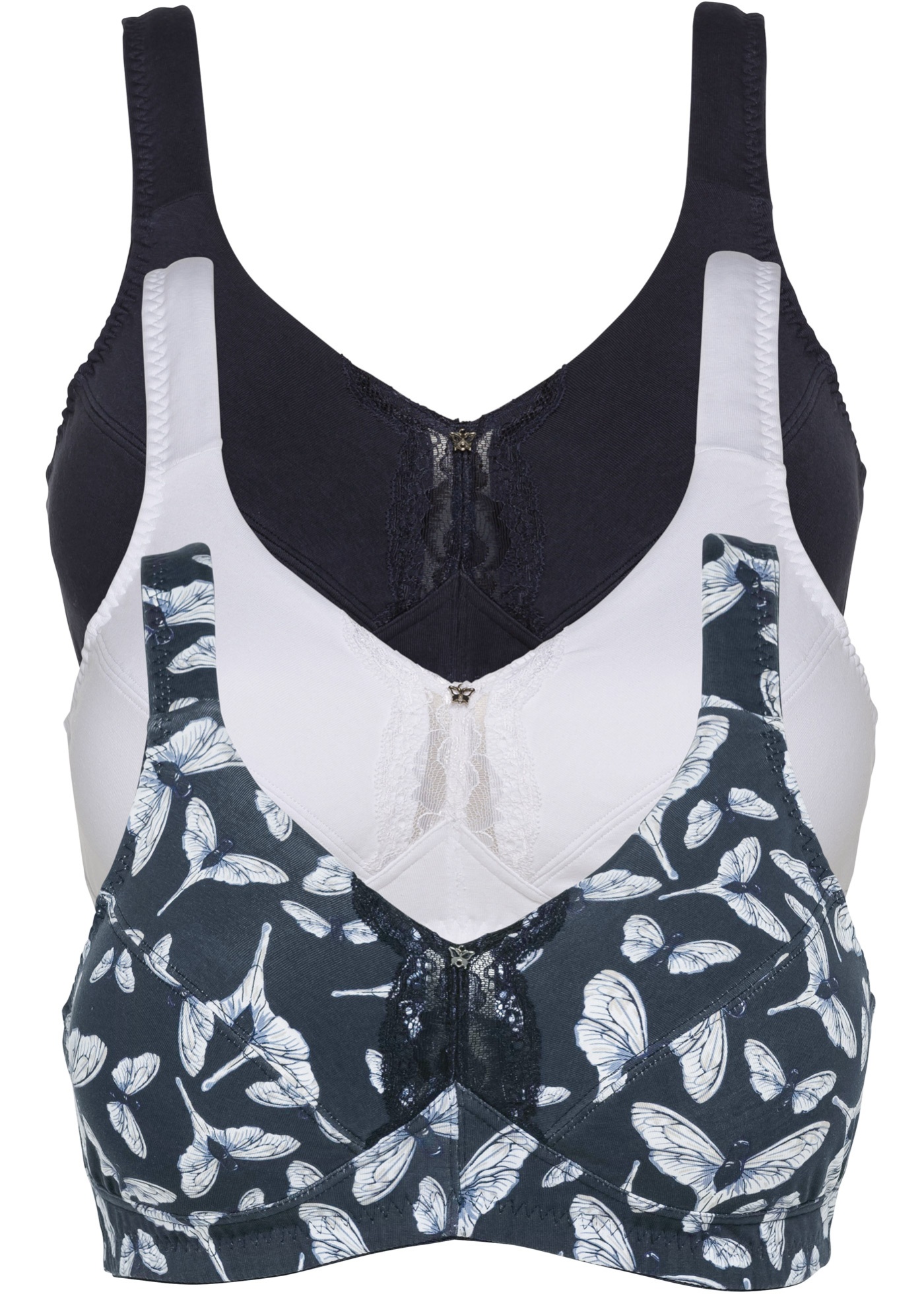 Biustonosz bez fiszbinów z bawełny organicznej (3 szt.)