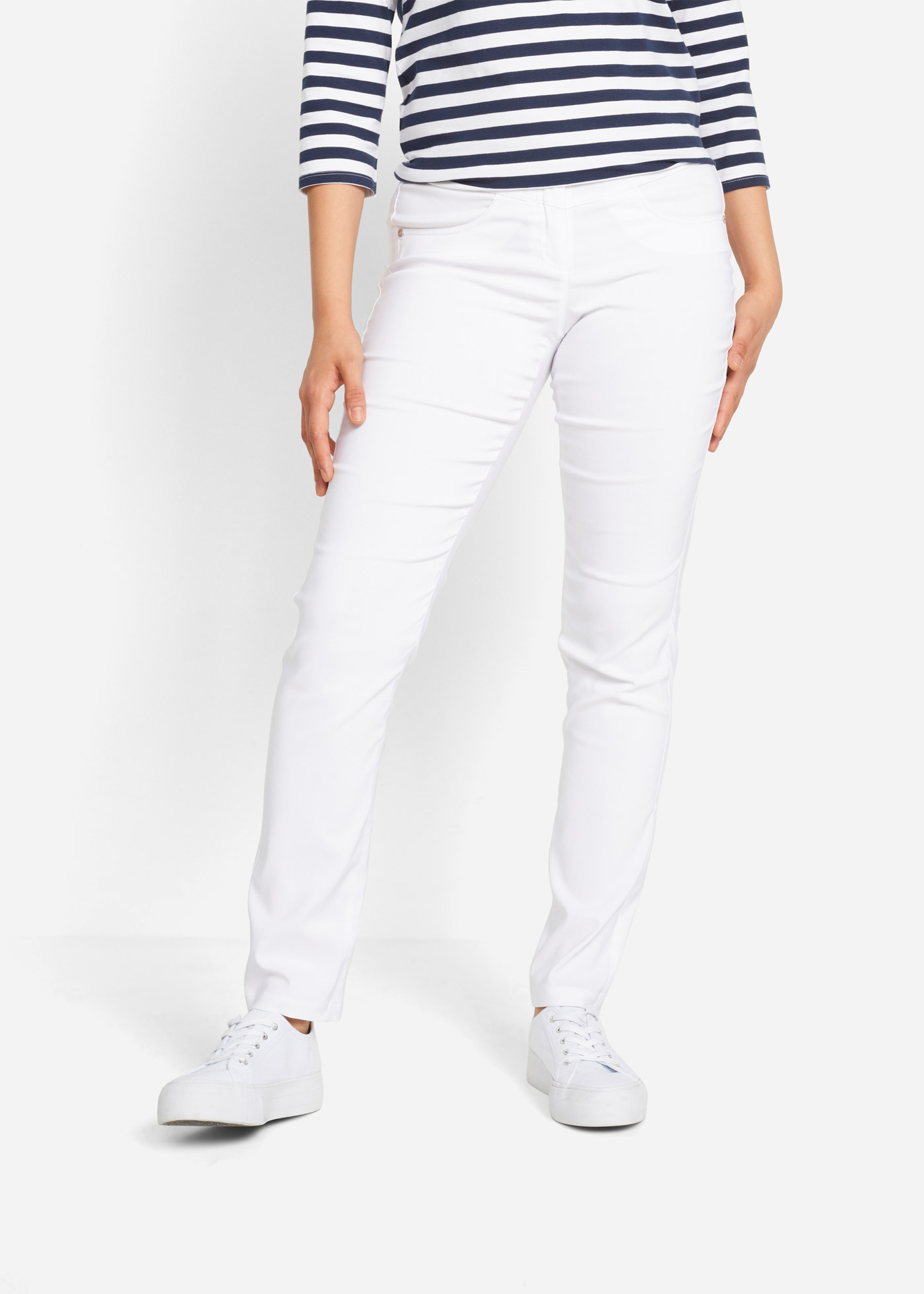 Spodnie z bengaliny ze stretchem, straight