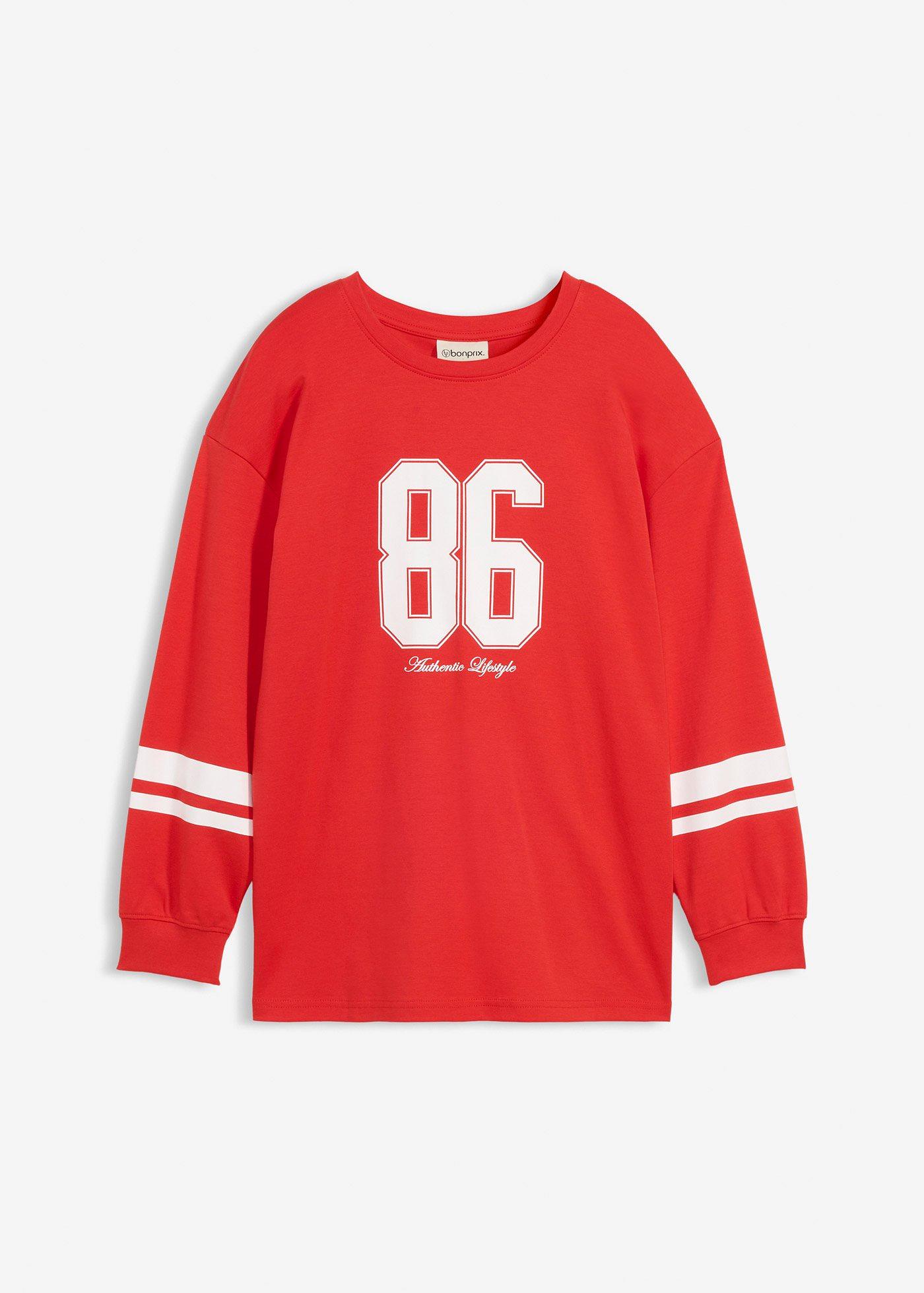 Bluzka z długim rękawem oversize z czystej bawełny organicznej