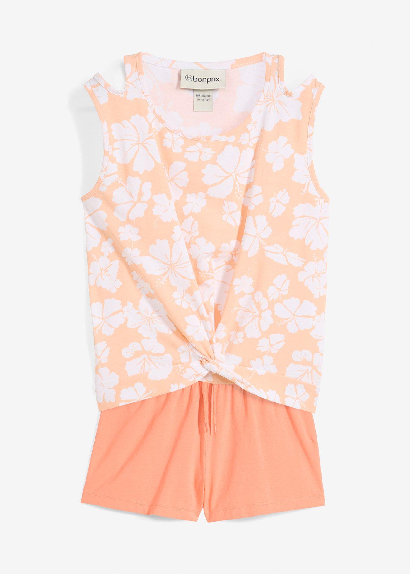 Top i krótkie spodnie z bawełny organicznej (komplet 2-częściowy)