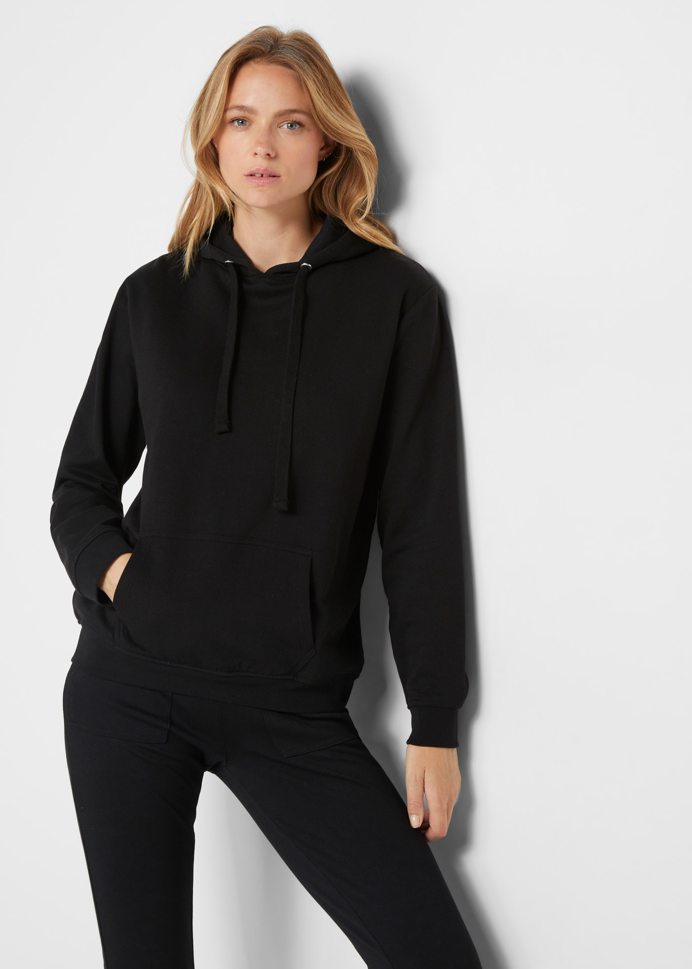 Bluza z kapturem, z miękkiego materiału frotte