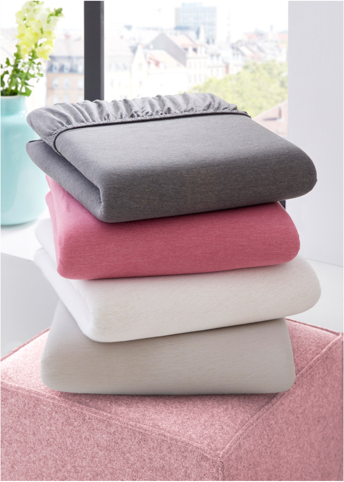 Prześcieradło z gumką o wyglądzie lnu