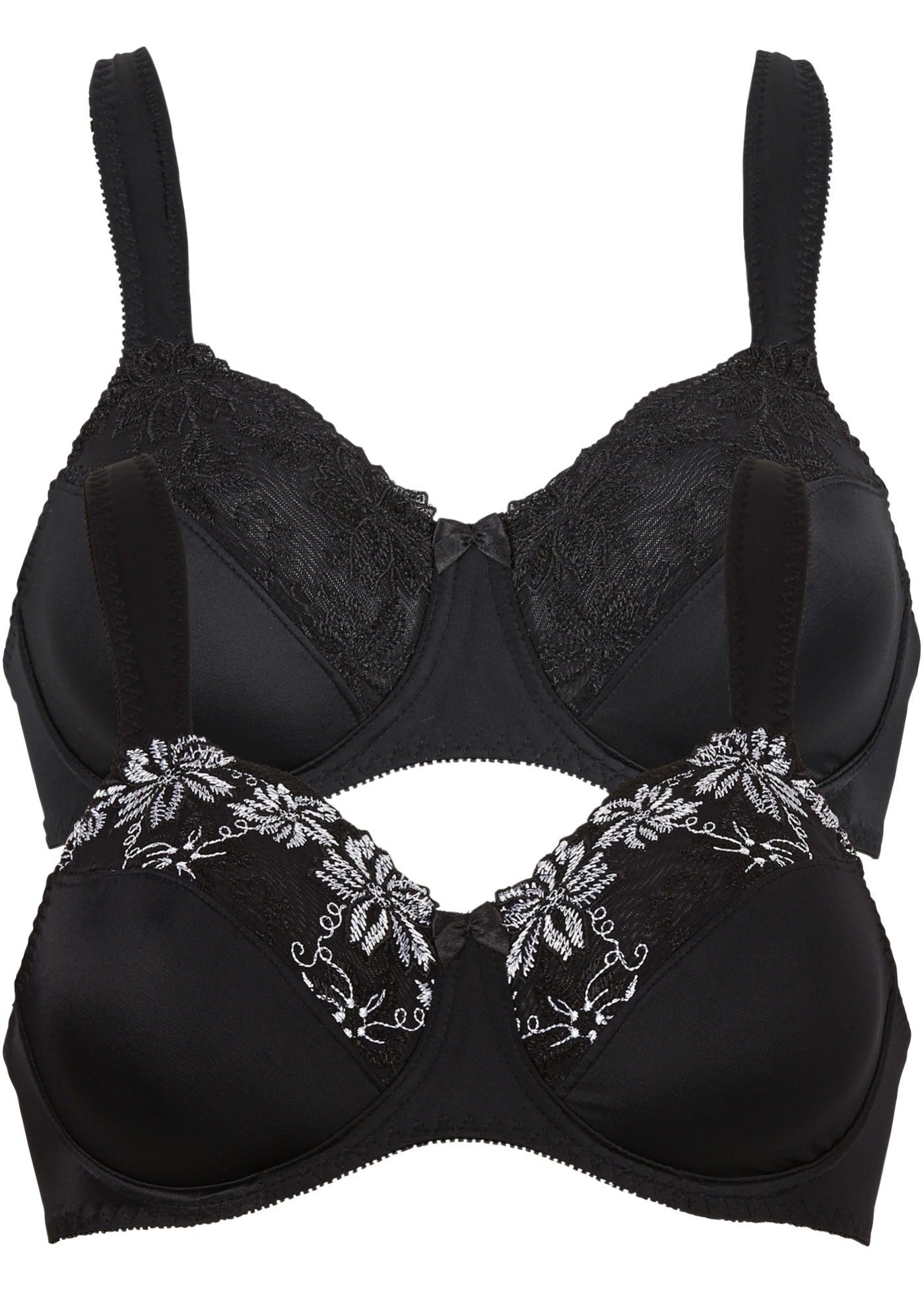 Biustonosz na fiszbinach z wyściełanymi ramiączkami (2 szt.)