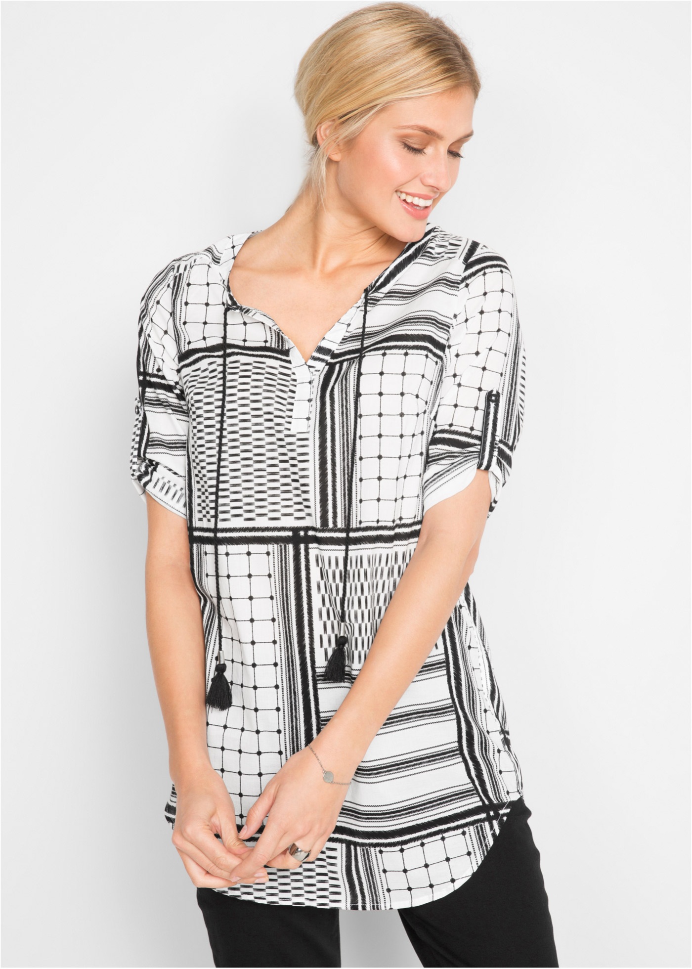 Długa tunika z czystej bawełny