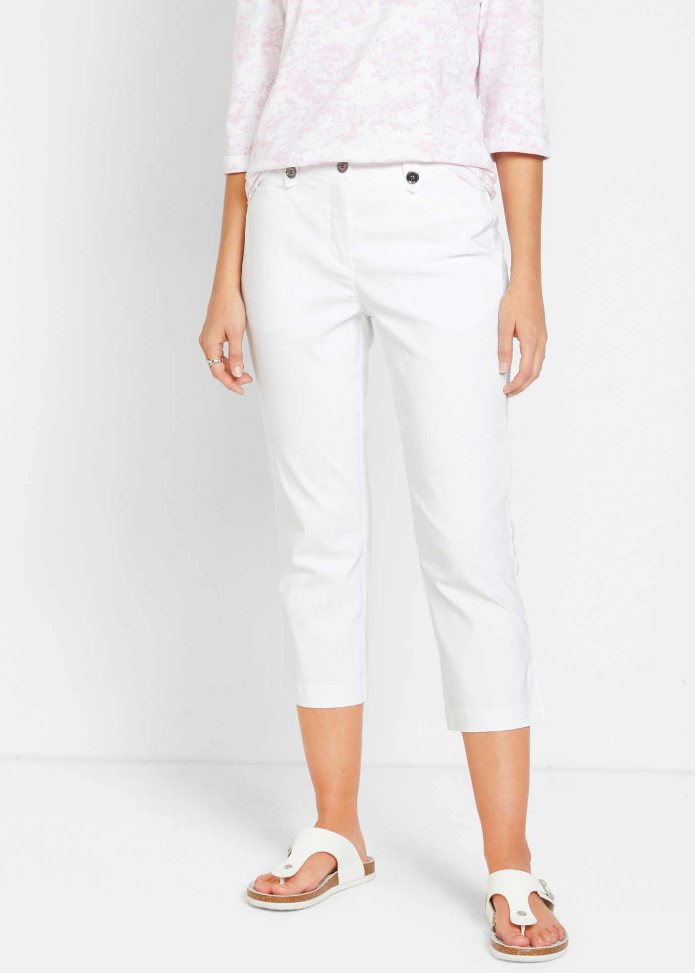 Spodnie z bengaliny 7/8 z wygodnym paskiem