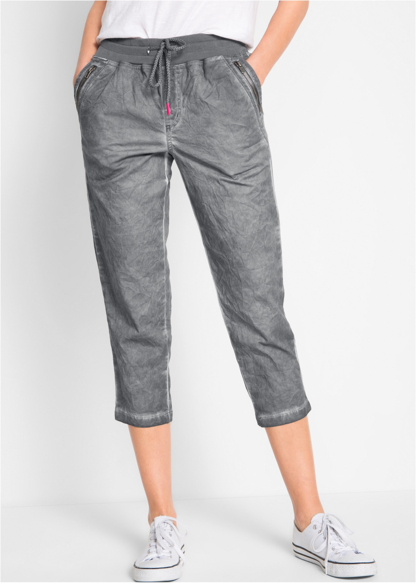 Spodnie 3/4 z wiązanym paskiem