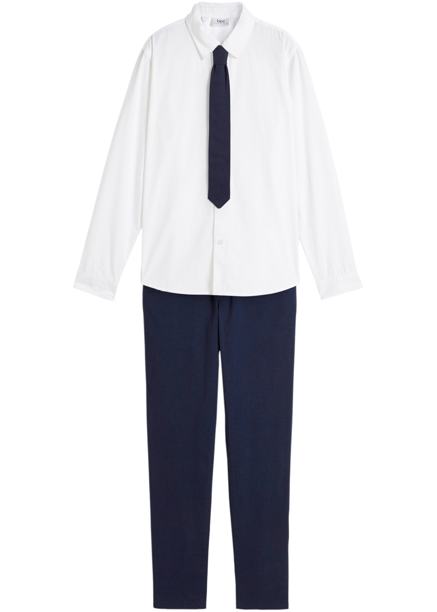 Koszula z długim rękawem + spodnie chino + krawat (3 części)