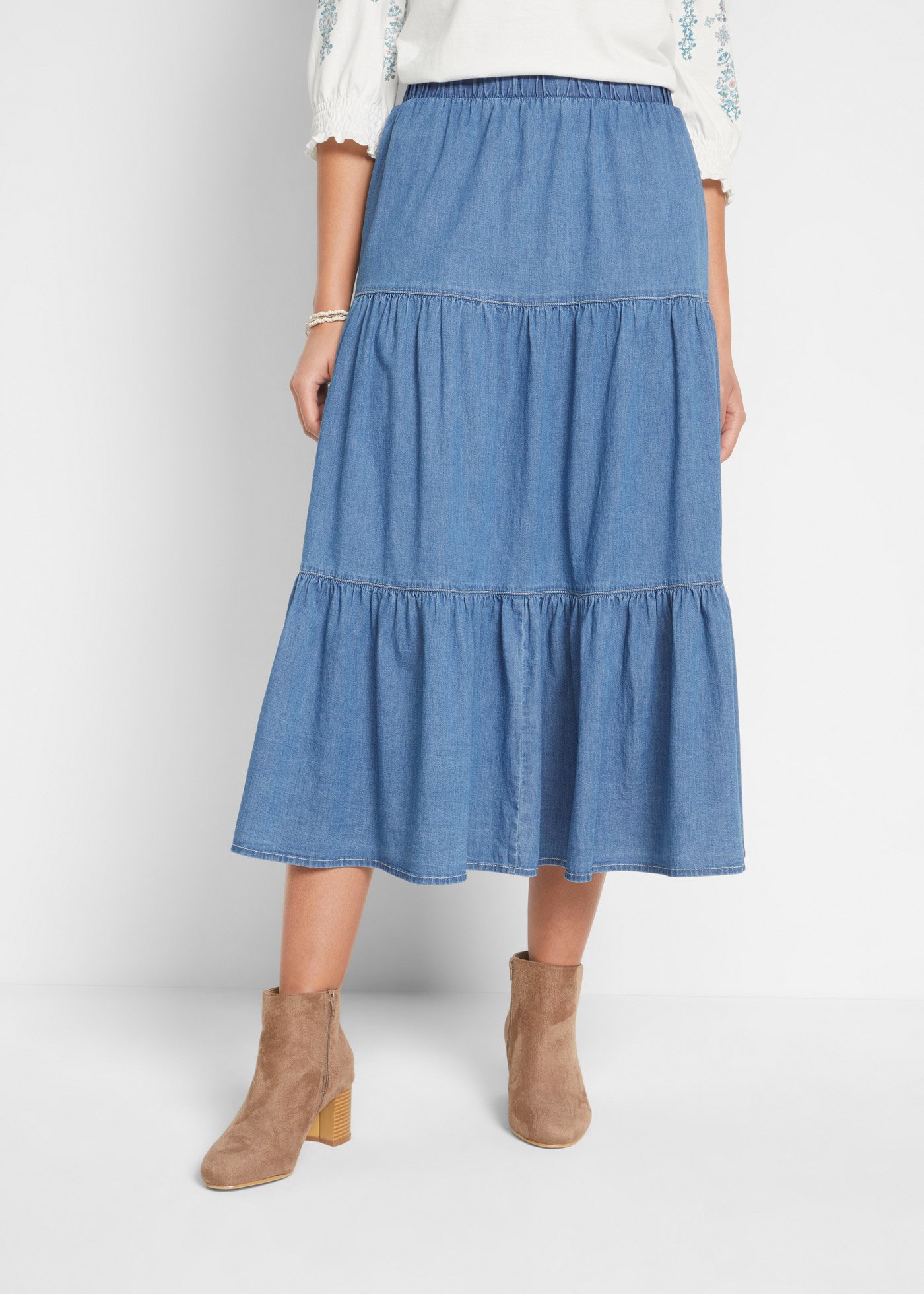 Spódnica dżinsowa z falban