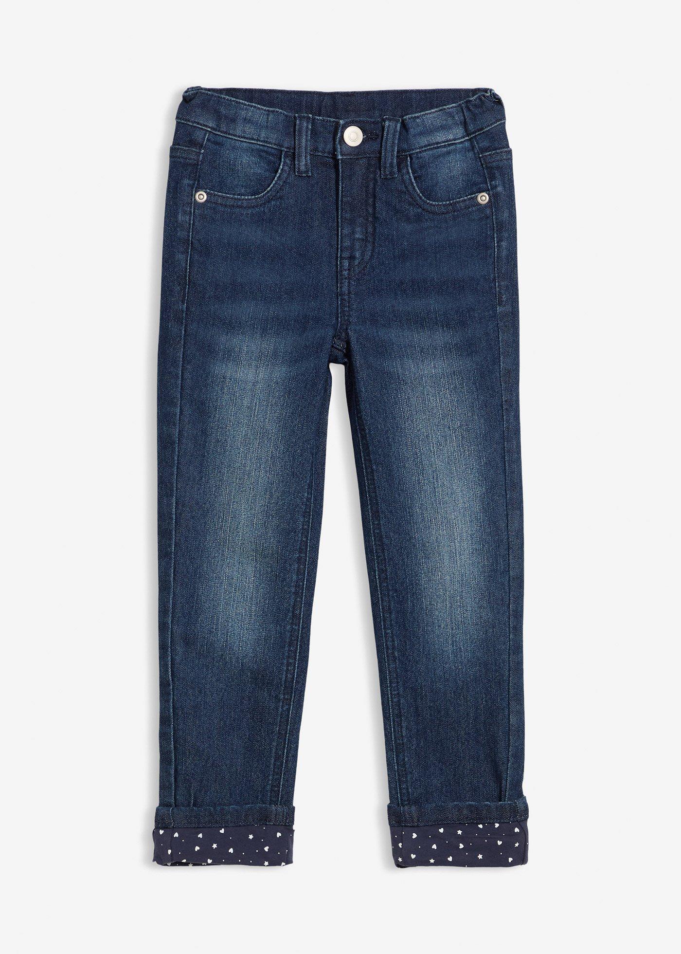 Dżinsy ocieplane na podszewce z dżerseju, slim fit