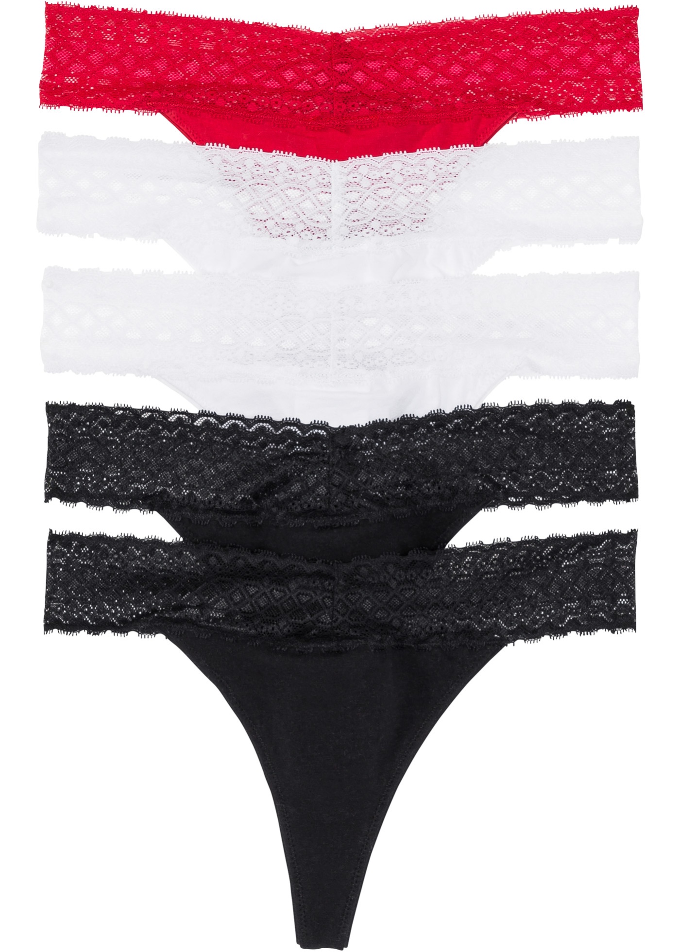 Stringi z koronką (5 par)