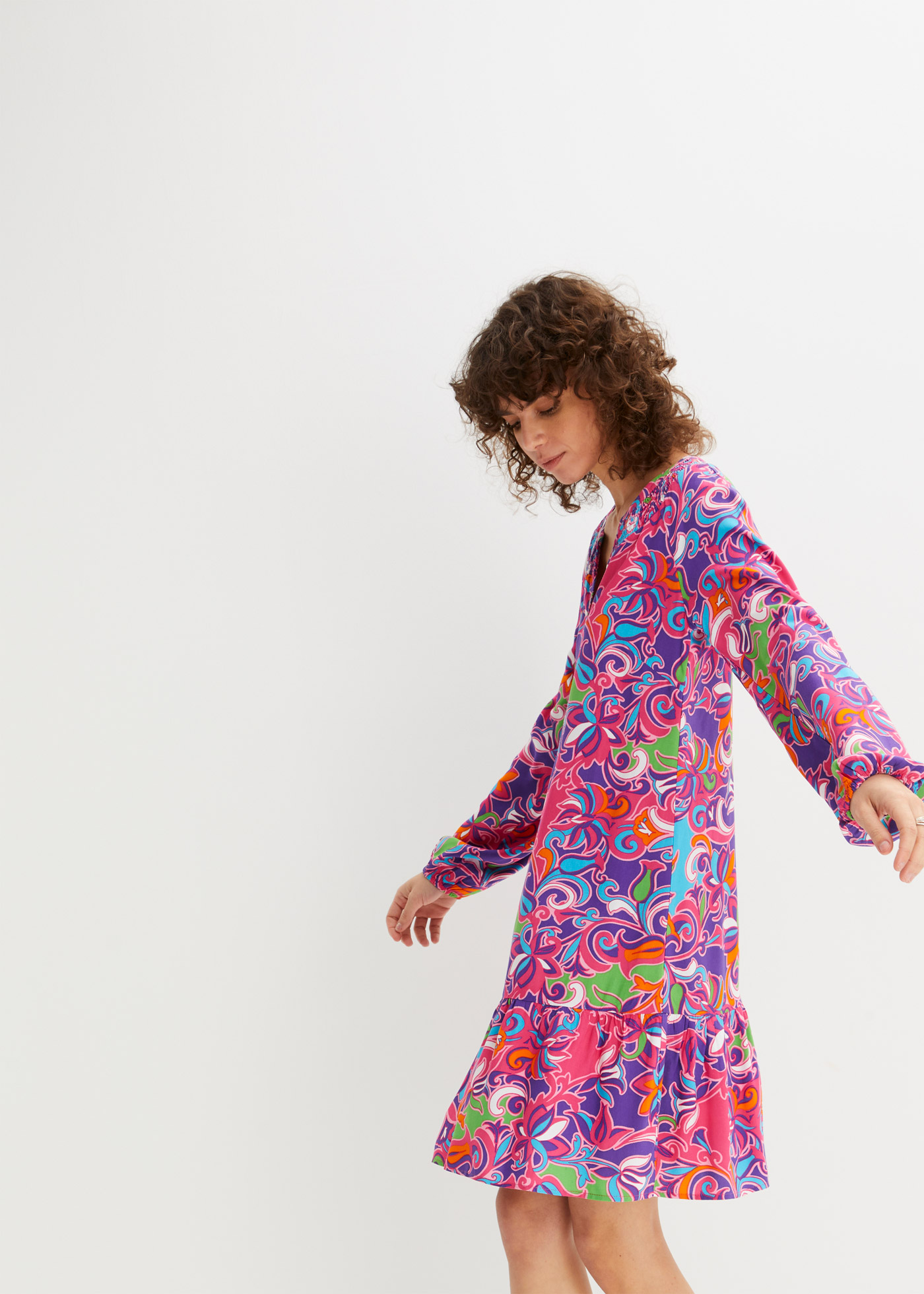 Sukienka tunikowa z lejącej wiskozy