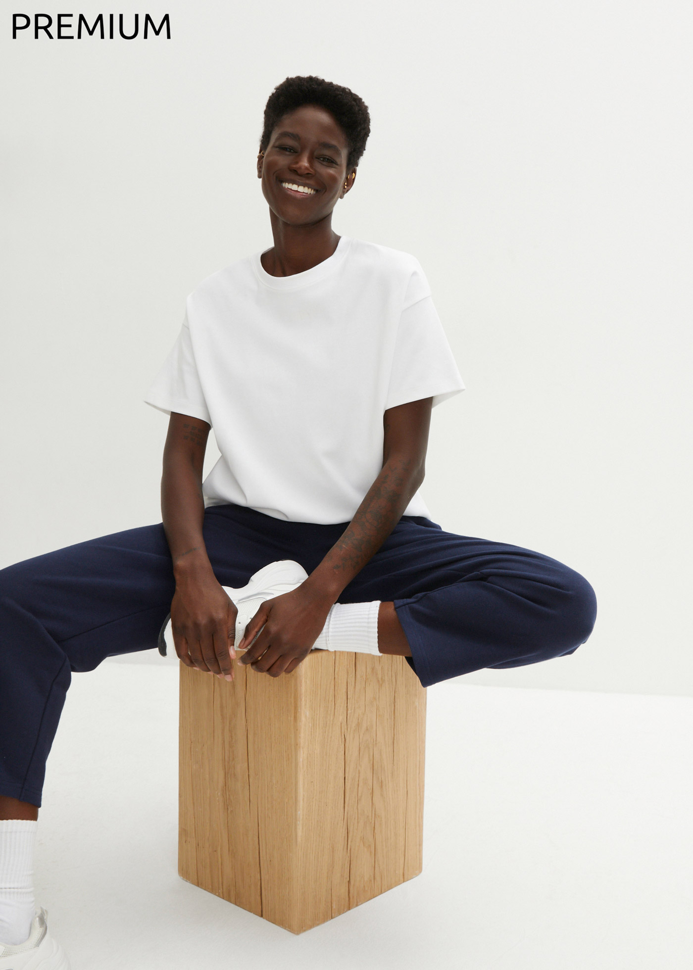 T-shirt oversize z czystej, grubej bawełny organicznej