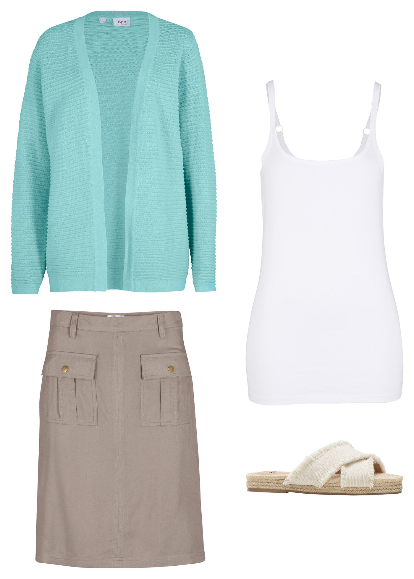 Długi top bawełniany na cienkich ramiączkach z bawełny organicznej (2 szt.)