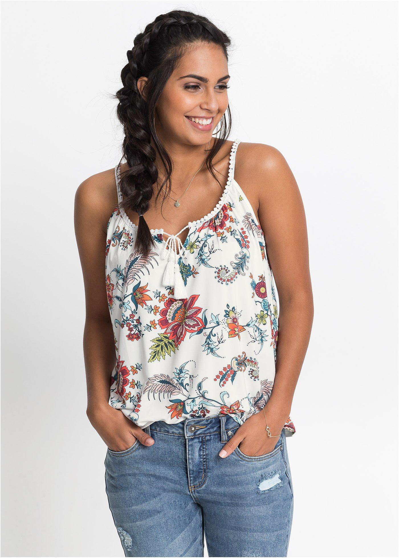 Top na cienkich ramiączkach