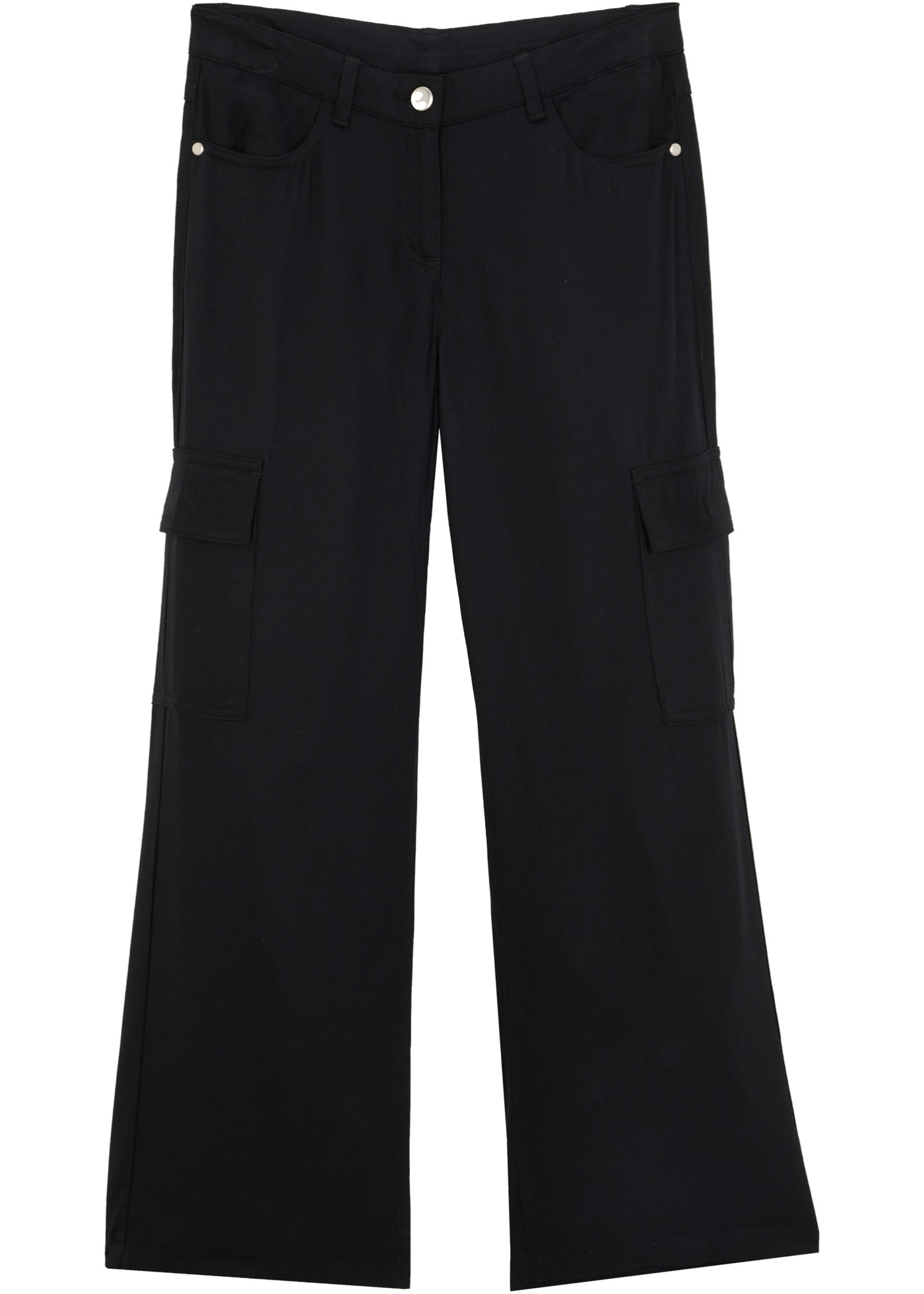 Szerokie spodnie bojówki z lejącej wiskozy