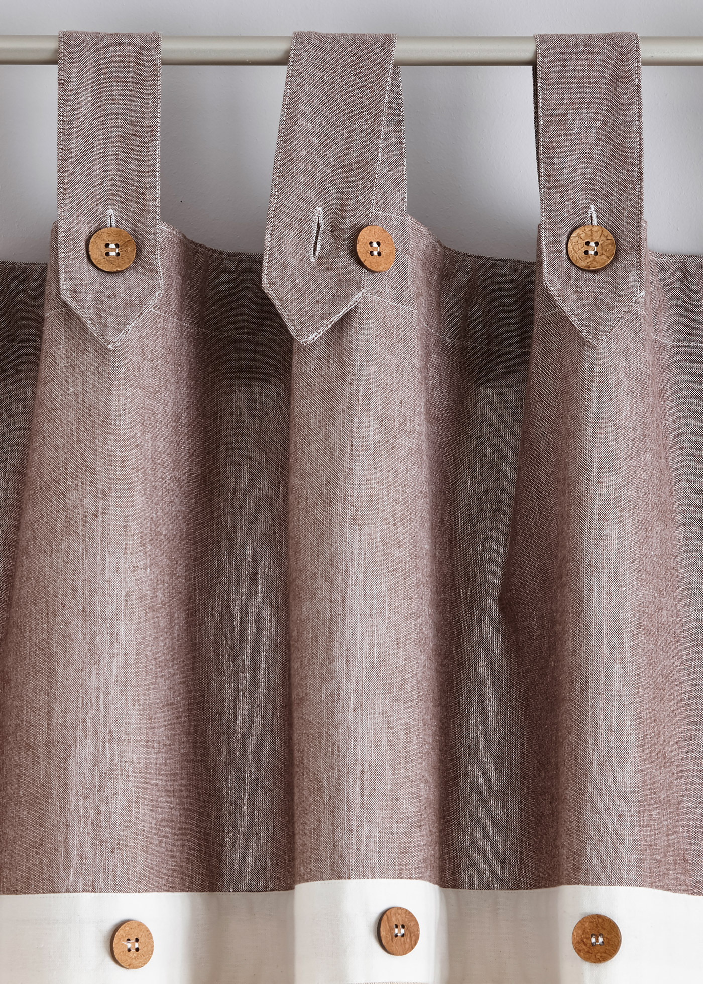 Zasłona z bawełny organicznej z guzikami (1 szt.)