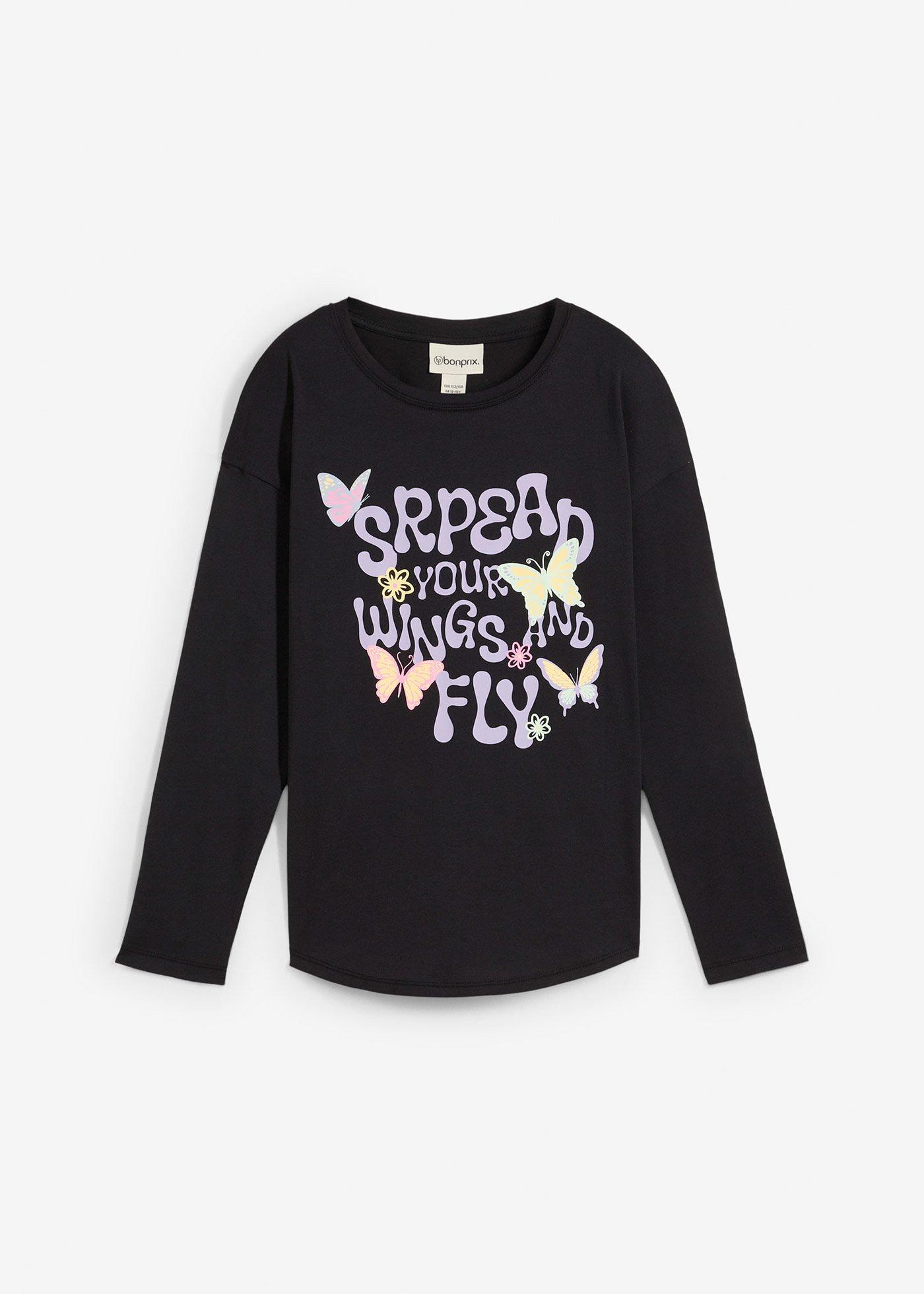 Bluzka z długim rękawem z czystej bawełny organicznej