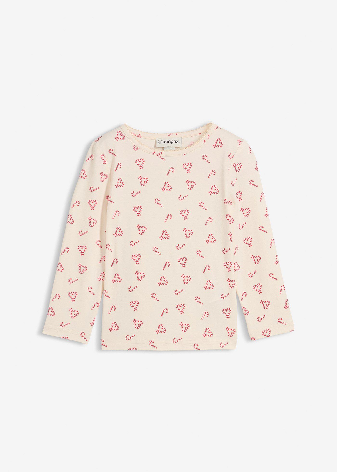 Bluzka z długim rękawem z elastycznej mieszanki bawełny organicznej